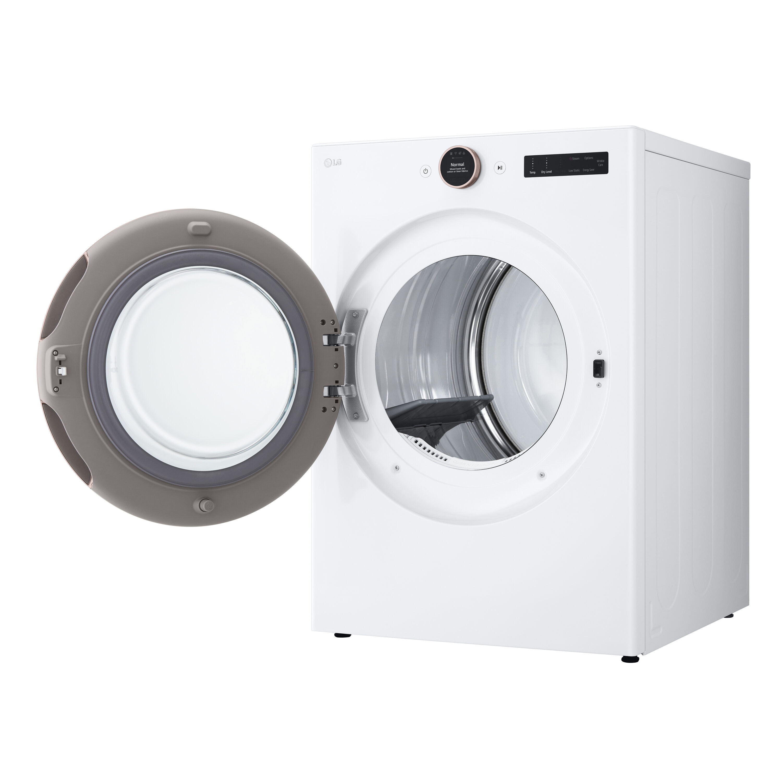 Secadora de gas apilable LG de 7.4 pies cúbicos con ciclo de vapor y compatible con tecnología inteligente (Blanco) - DLGX6501W