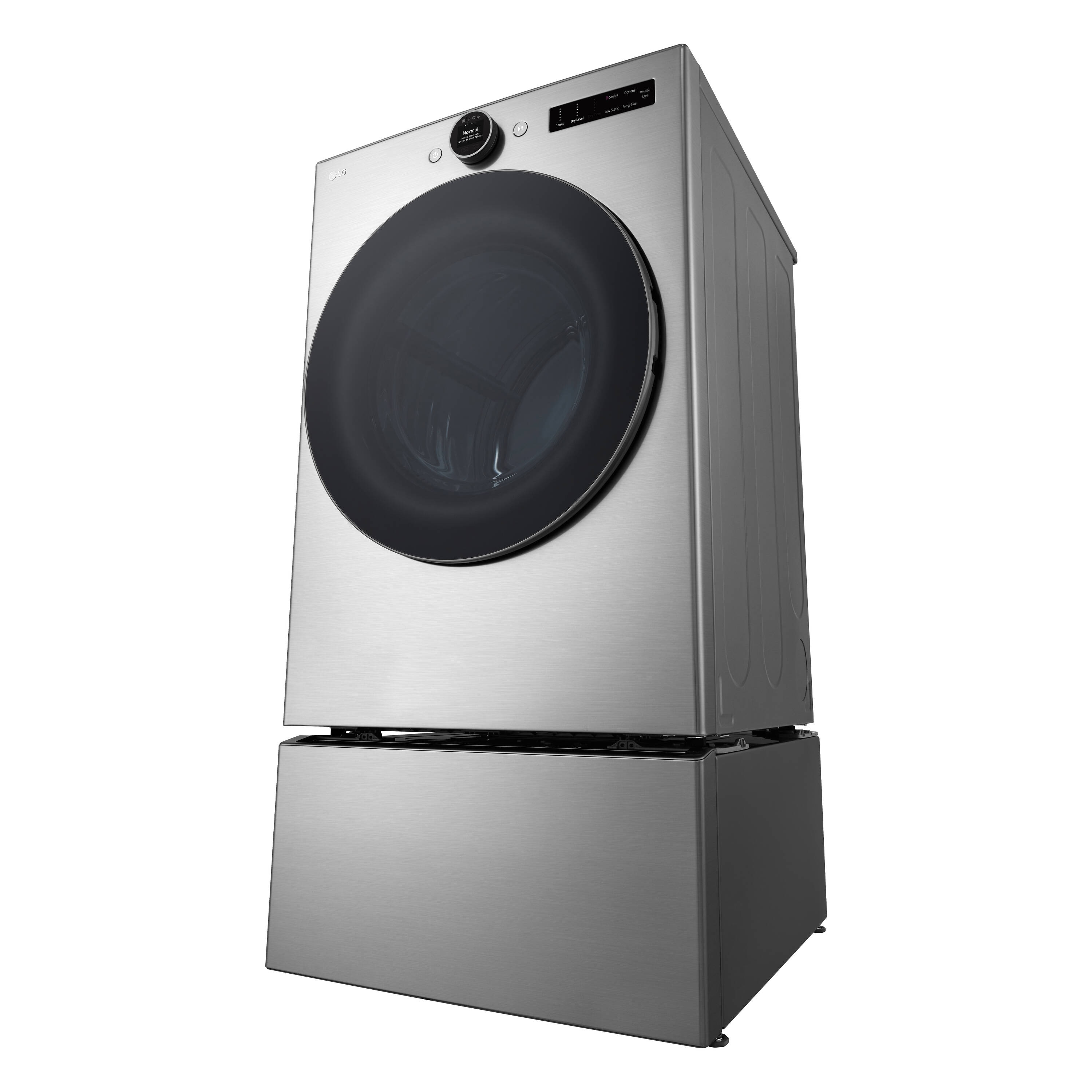 Secadora de gas compatible con inteligencia artificial de LG TurboSteam de 7.4 pies cúbicos, ciclo de vapor apilable con ventilación (Acero grafito) con certificación Energy Star DLGX5501V