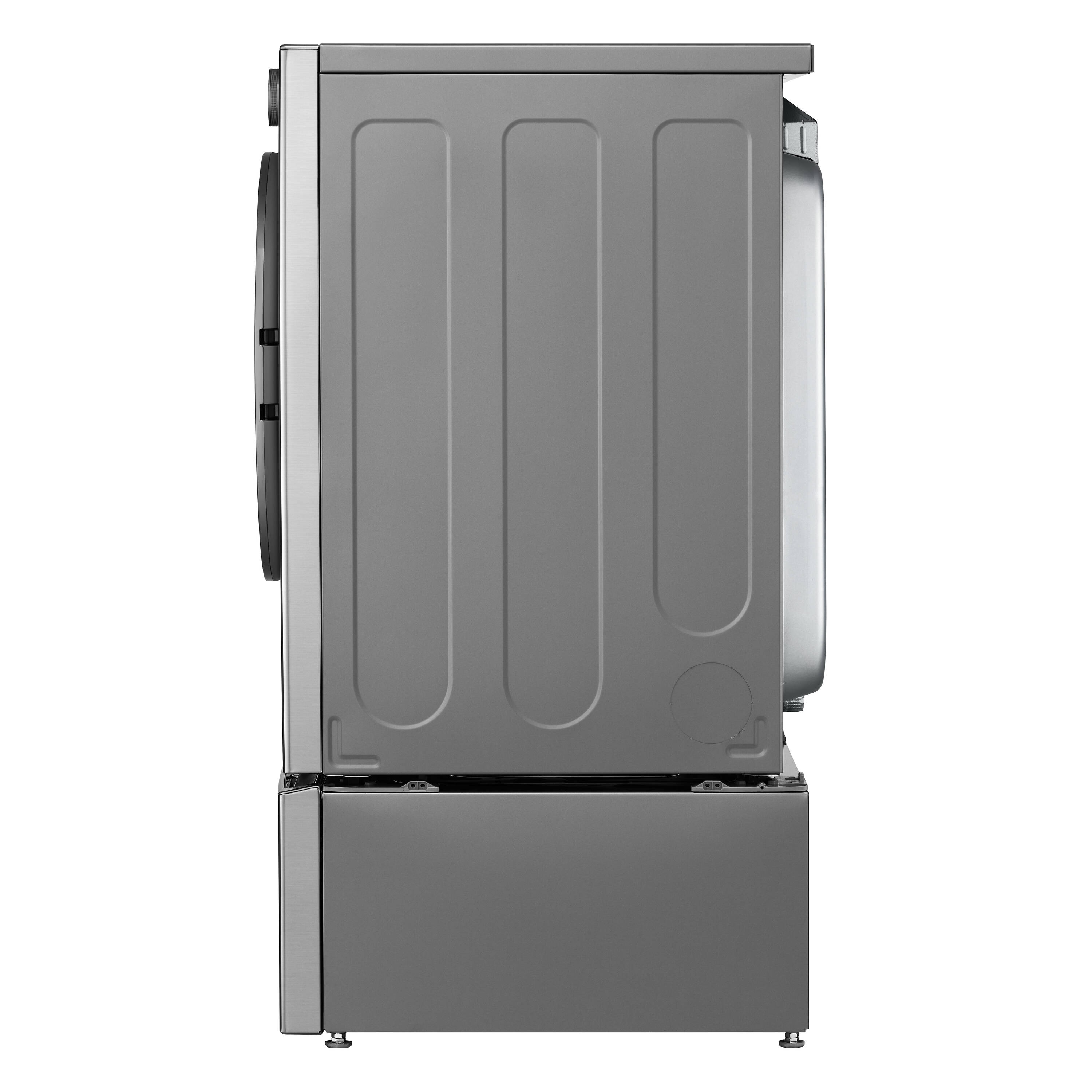 Secadora de gas compatible con inteligencia artificial de LG TurboSteam de 7.4 pies cúbicos, ciclo de vapor apilable con ventilación (Acero grafito) con certificación Energy Star DLGX5501V