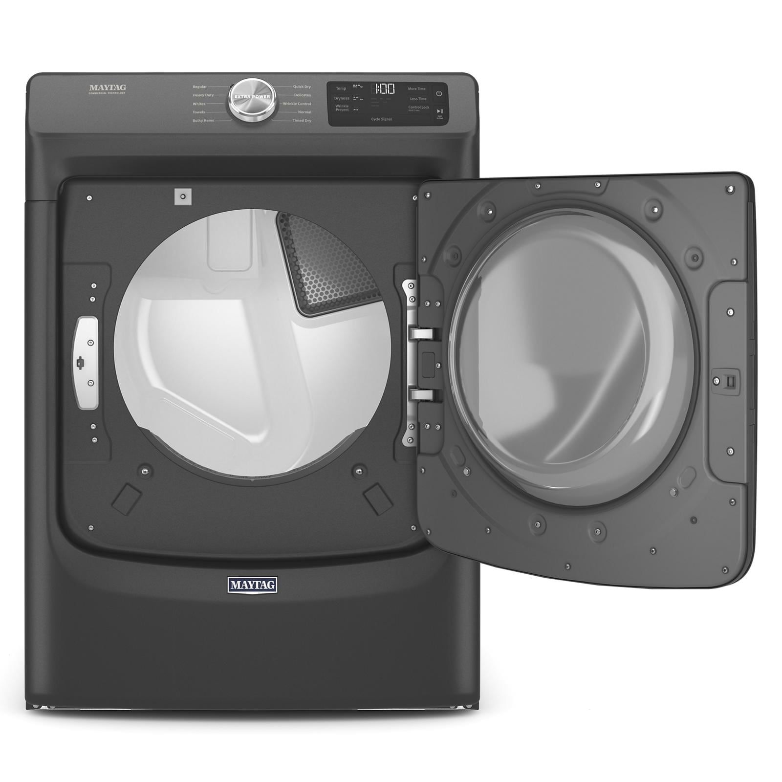 Secadora eléctrica ventilada apilable de 7.3 pies cúbicos (Negro Volcán) certificada por Energy Star MED5630MBK de Maytag
