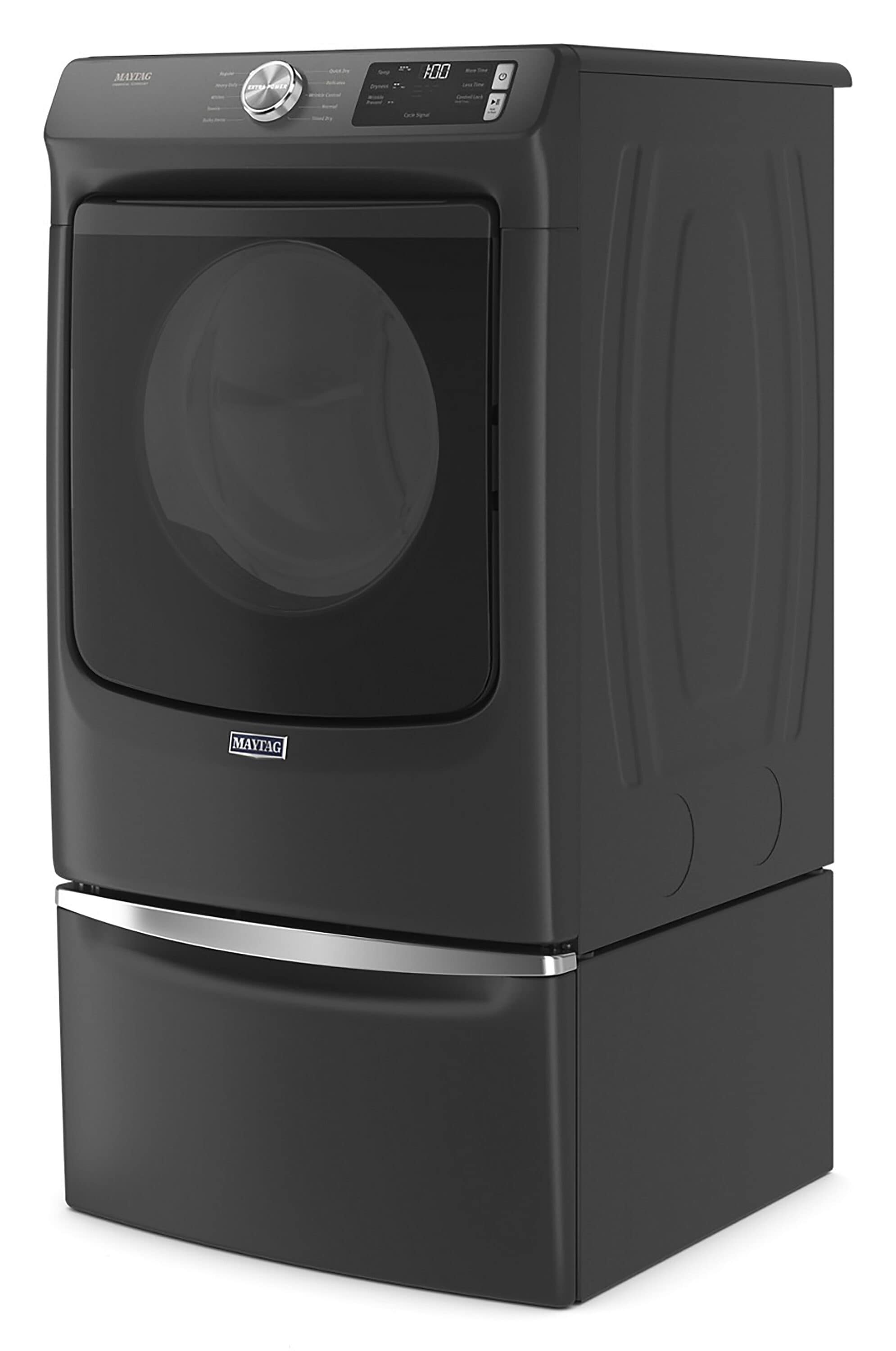 Secadora eléctrica ventilada apilable de 7.3 pies cúbicos (Negro Volcán) certificada por Energy Star MED5630MBK de Maytag