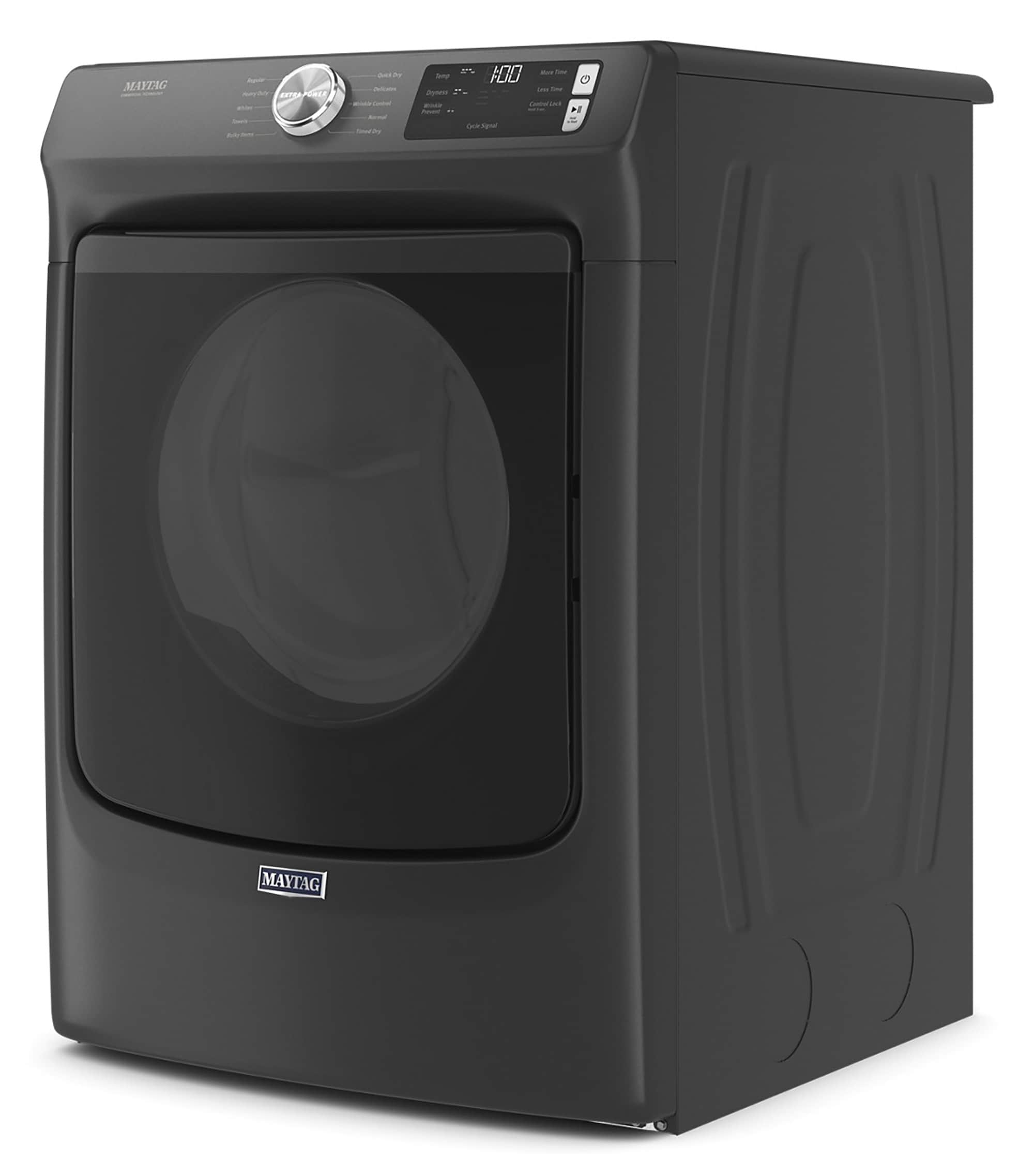 Secadora eléctrica ventilada apilable de 7.3 pies cúbicos (Negro Volcán) certificada por Energy Star MED5630MBK de Maytag