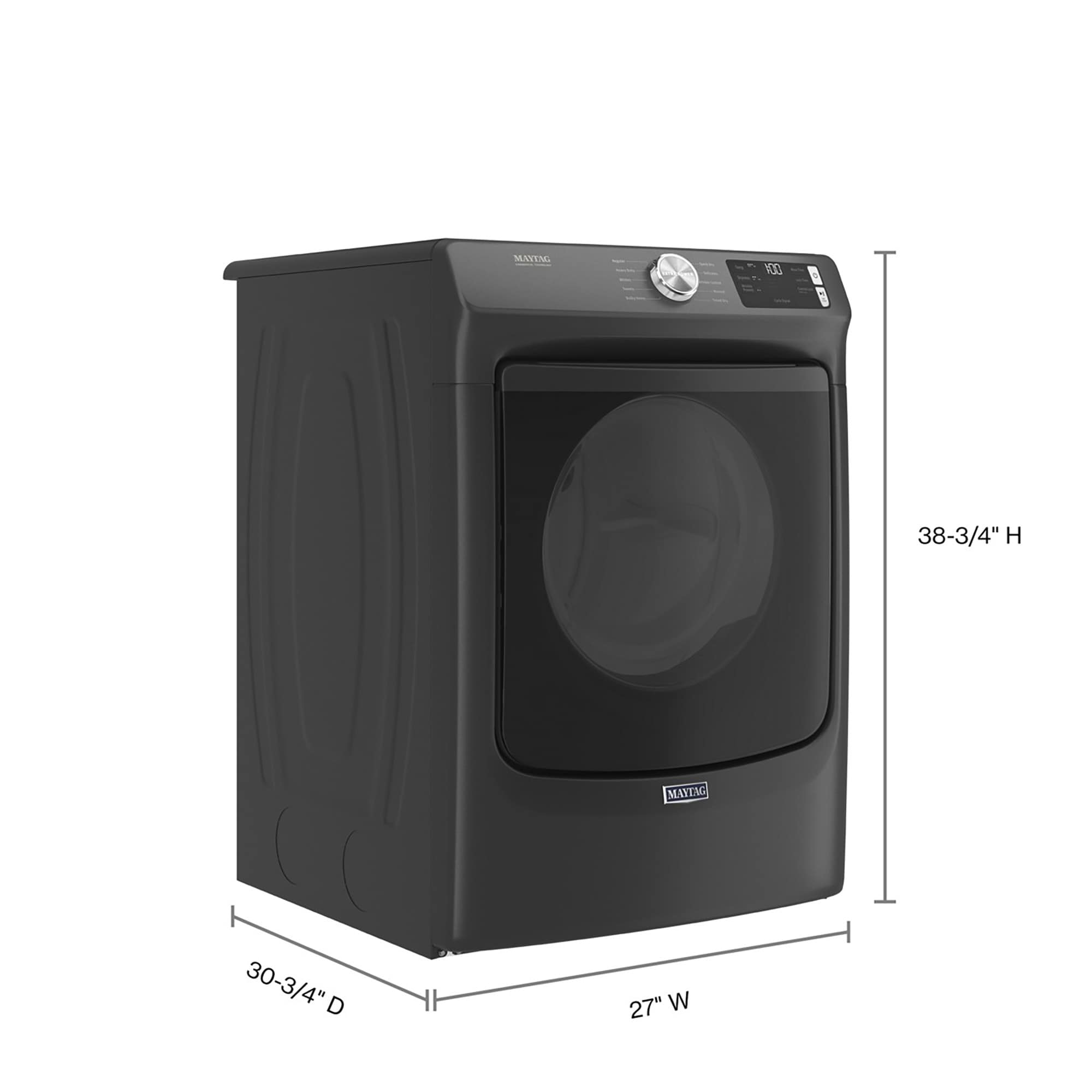 Secadora de gas apilable con ventilación de 7.3 pies cúbicos (Negro Volcán) certificada por Energy Star MGD5630MBK