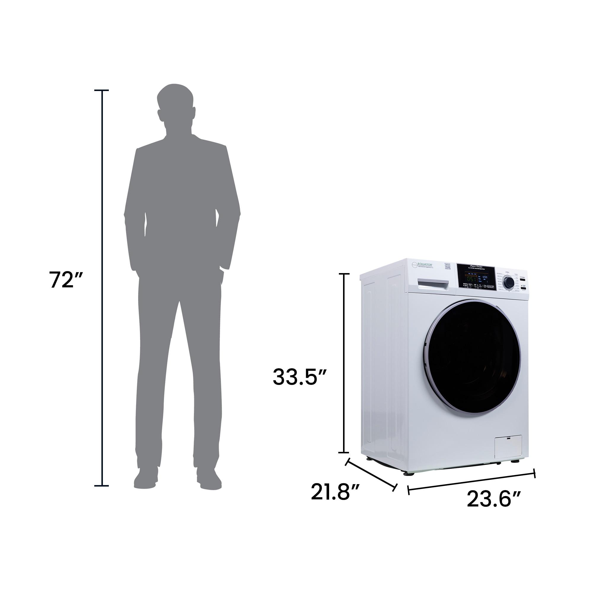 Lavadora Secadora Todo en Uno Compacta para Mascotas de Equator Advanced Appliances, Capacidad 1.62 pies cúbicos, color blanco, Modelo EZ 4600 W