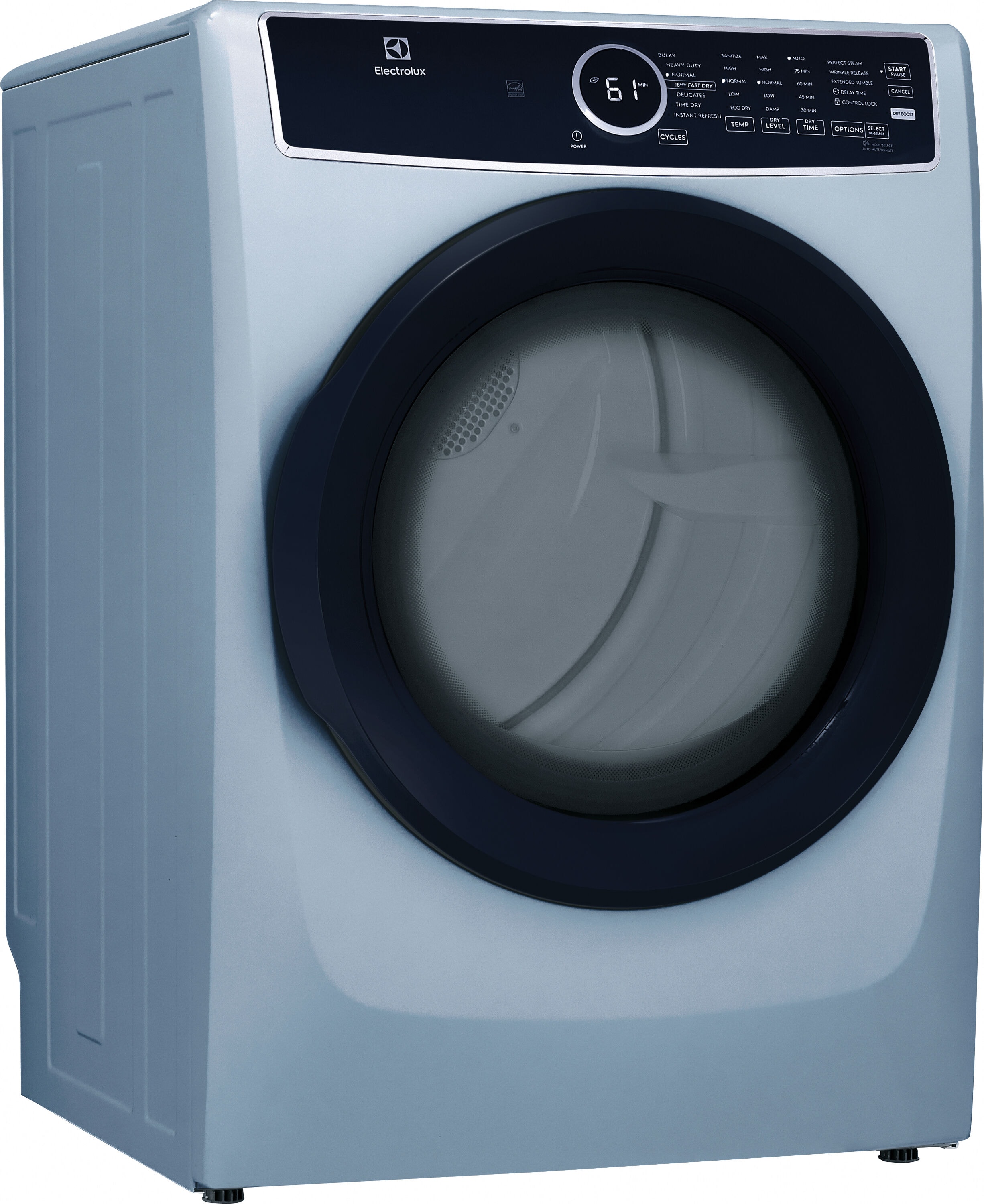 Electrolux 8 Pies Cúbicos Apilable con Ciclo de Vapor y Ventilación en Azul Glaciar - Certificado Energy Star ELFE7437AG