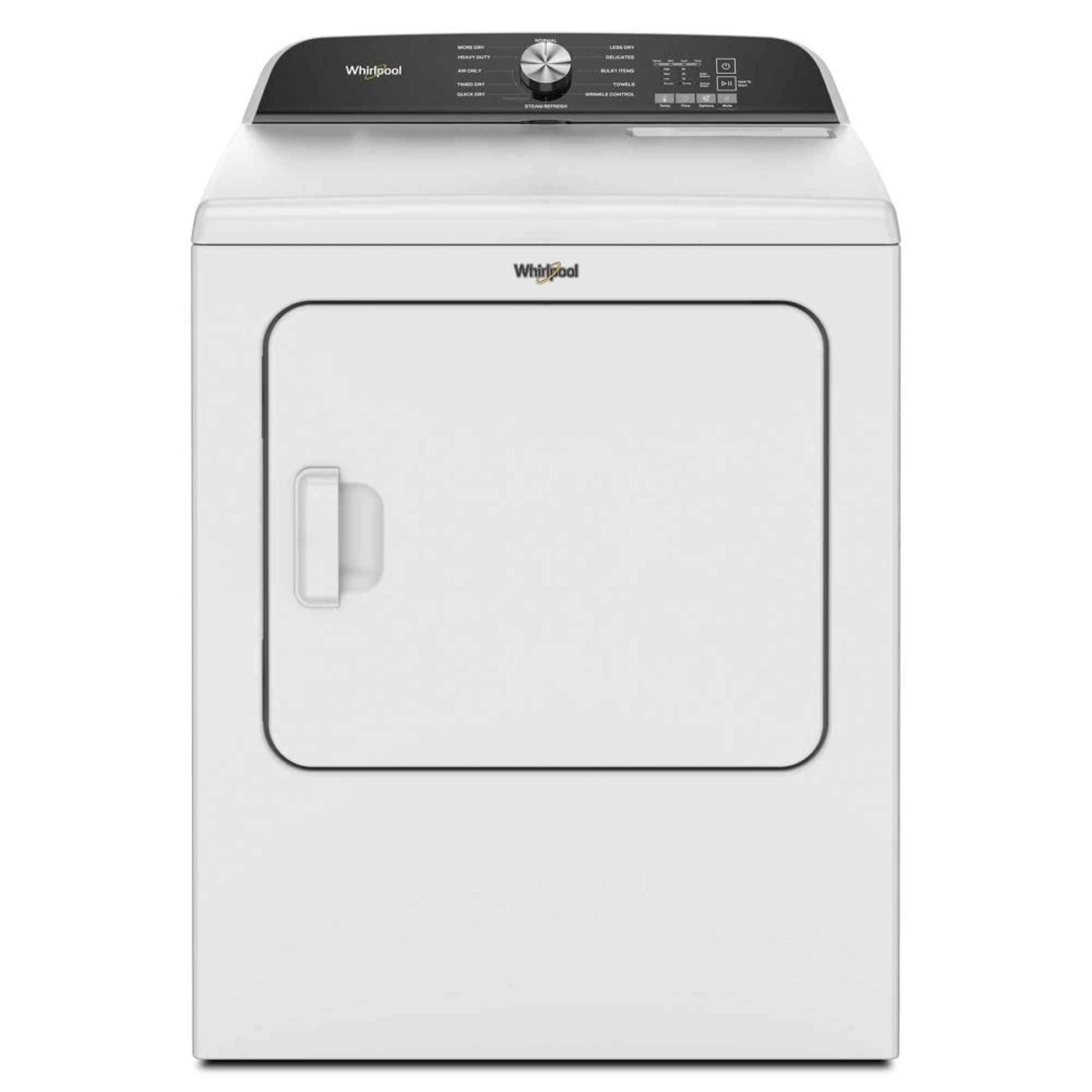 Secadora eléctrica con ciclo de vapor de 7 pies cúbicos de Whirlpool (Blanca) WED6150PW