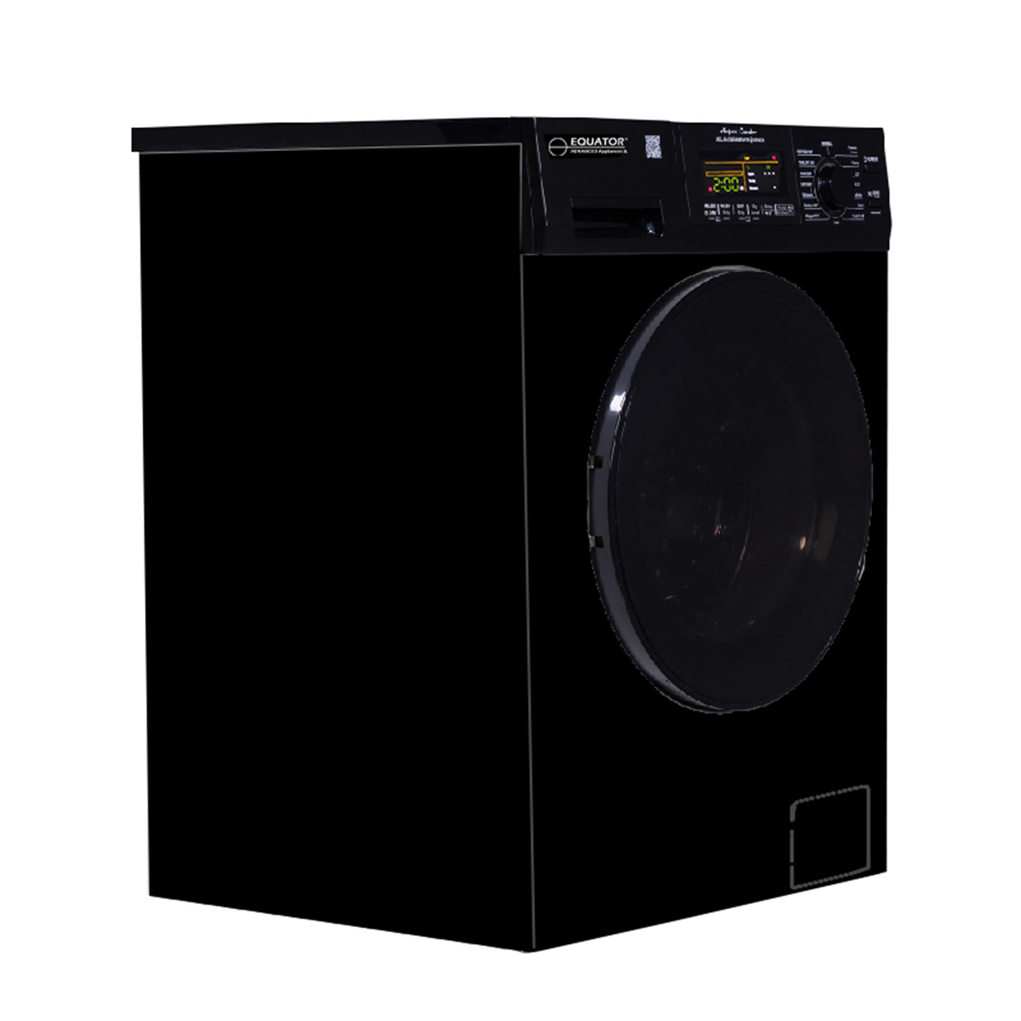 Combo de Lavadora Secadora Todo en Uno Ventilado Negro de Capacidad Compacta de 1.62 pies cúbicos Versión Mascotas para Casa Rodante Equator Advanced Appliances EZ 4600 RV