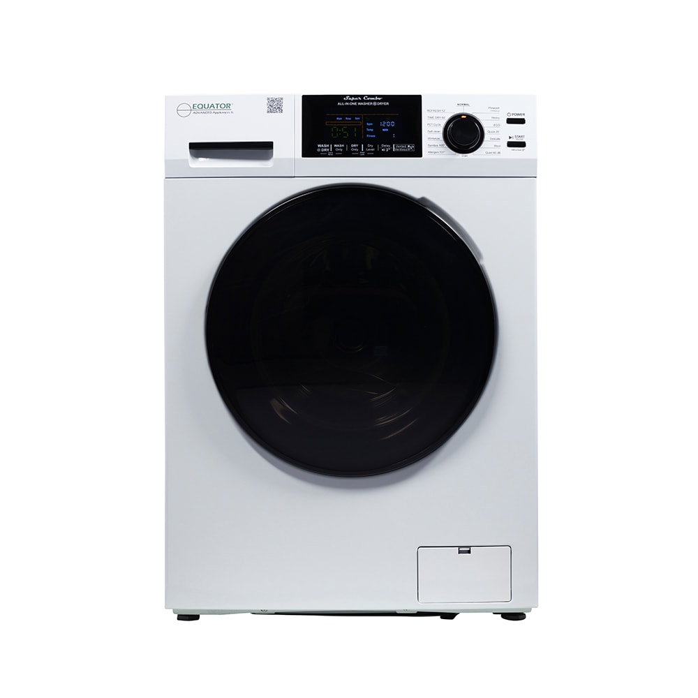 Combo Lavasecadora todo en uno para mascotas de RV de Equator Advanced Appliances, versión compacta con capacidad de 1.62 pies cúbicos en color blanco y ventilación EZ 4600 RV