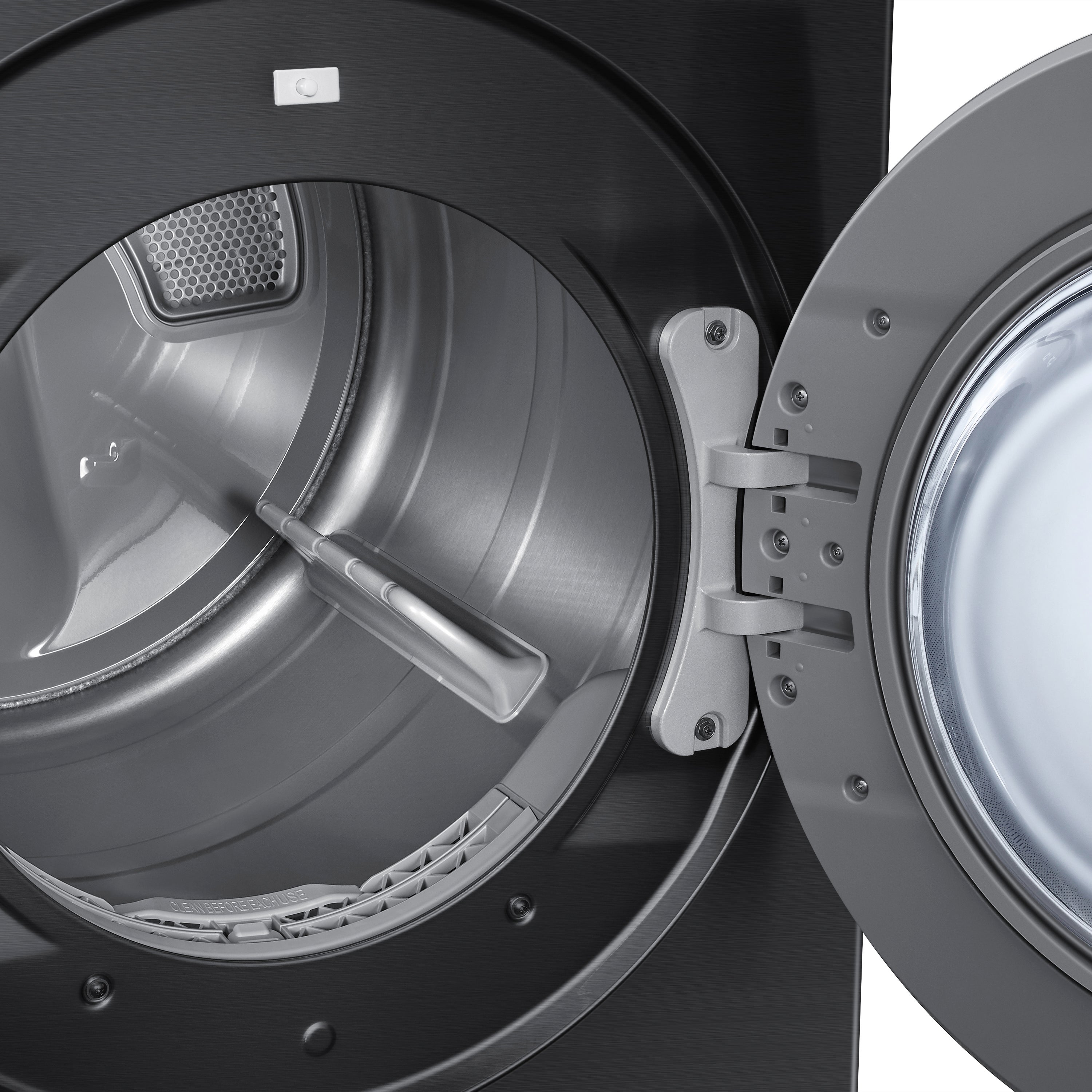 Secadora eléctrica apilable Samsung de 7.6 pies cúbicos con ciclo de vapor y ventilación (Negro Mate) Certificada por Energy Star DVE53BB8700V