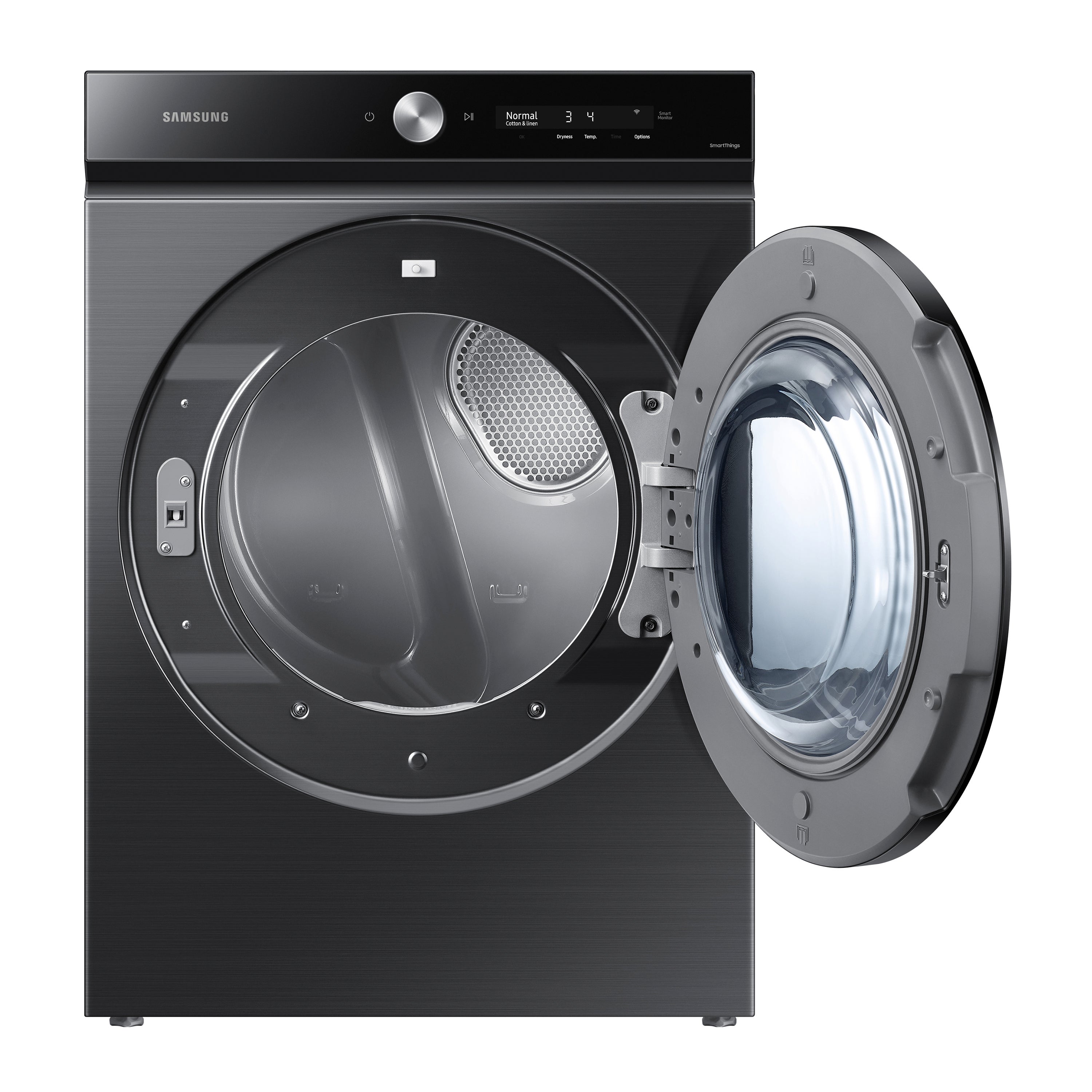 Secadora de gas apilable Samsung Bespoke de 7.6 pies cúbicos con ciclo de vapor y compatible con tecnología inteligente (Negro Cepillado) Certificada por Energy Star DVG53BB8700V