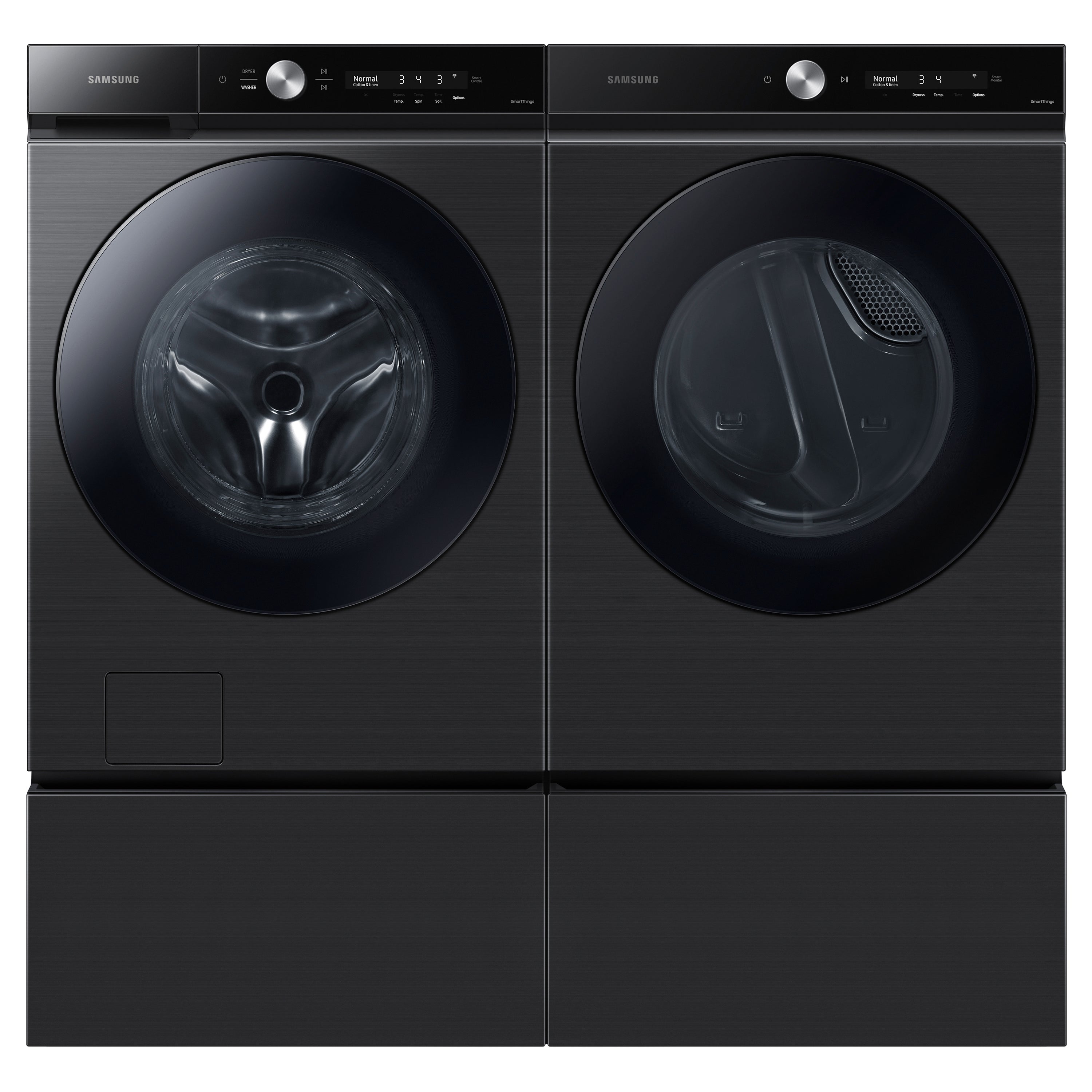 Secadora de gas apilable Samsung Bespoke de 7.6 pies cúbicos con ciclo de vapor y compatible con tecnología inteligente (Negro Cepillado) Certificada por Energy Star DVG53BB8700V