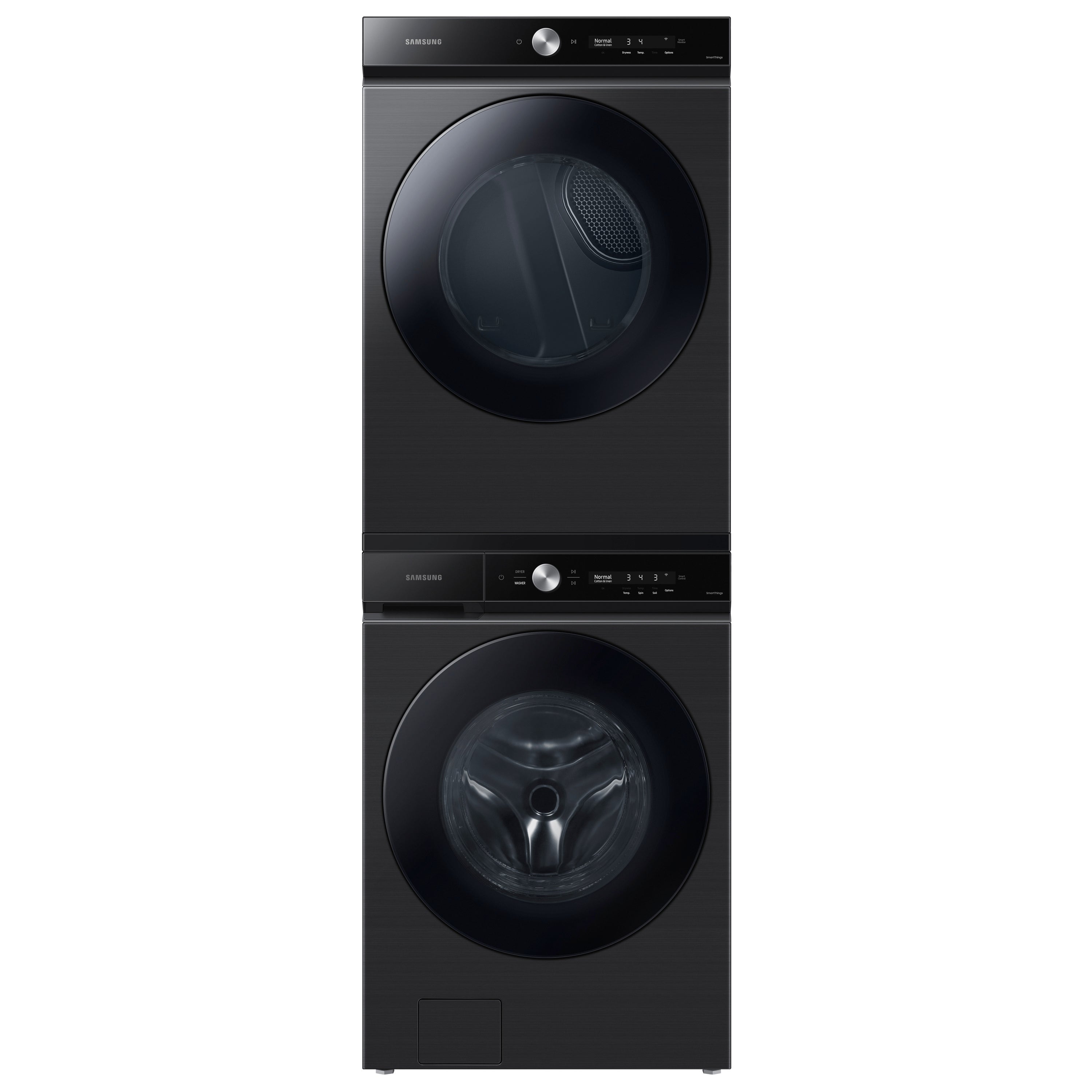 Secadora de gas apilable Samsung Bespoke de 7.6 pies cúbicos con ciclo de vapor y compatible con tecnología inteligente (Negro Cepillado) Certificada por Energy Star DVG53BB8700V