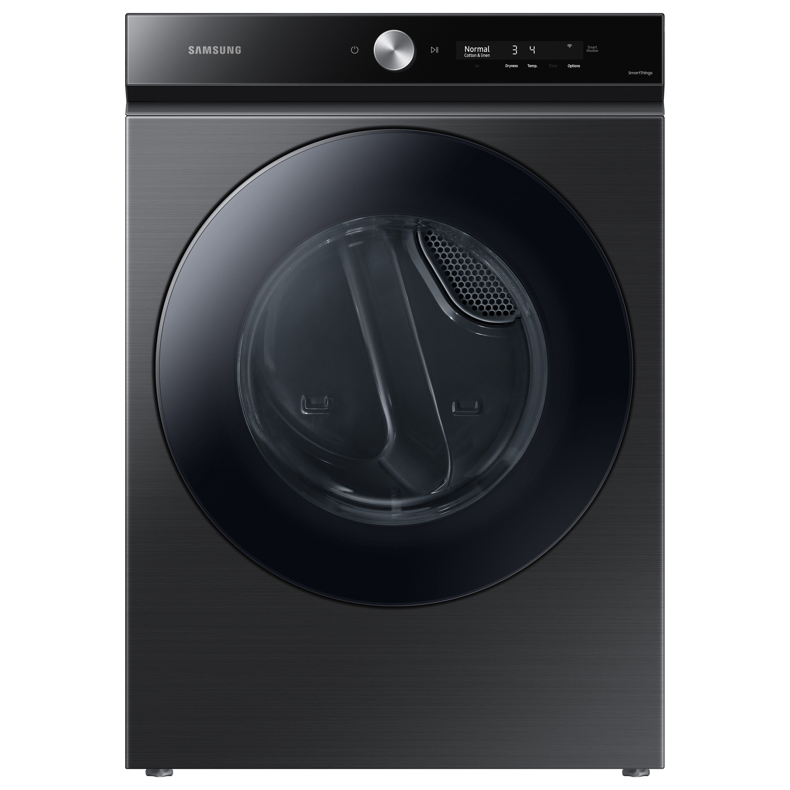 Secadora de gas apilable Samsung Bespoke de 7.6 pies cúbicos con ciclo de vapor y compatible con tecnología inteligente (Negro Cepillado) Certificada por Energy Star DVG53BB8700V