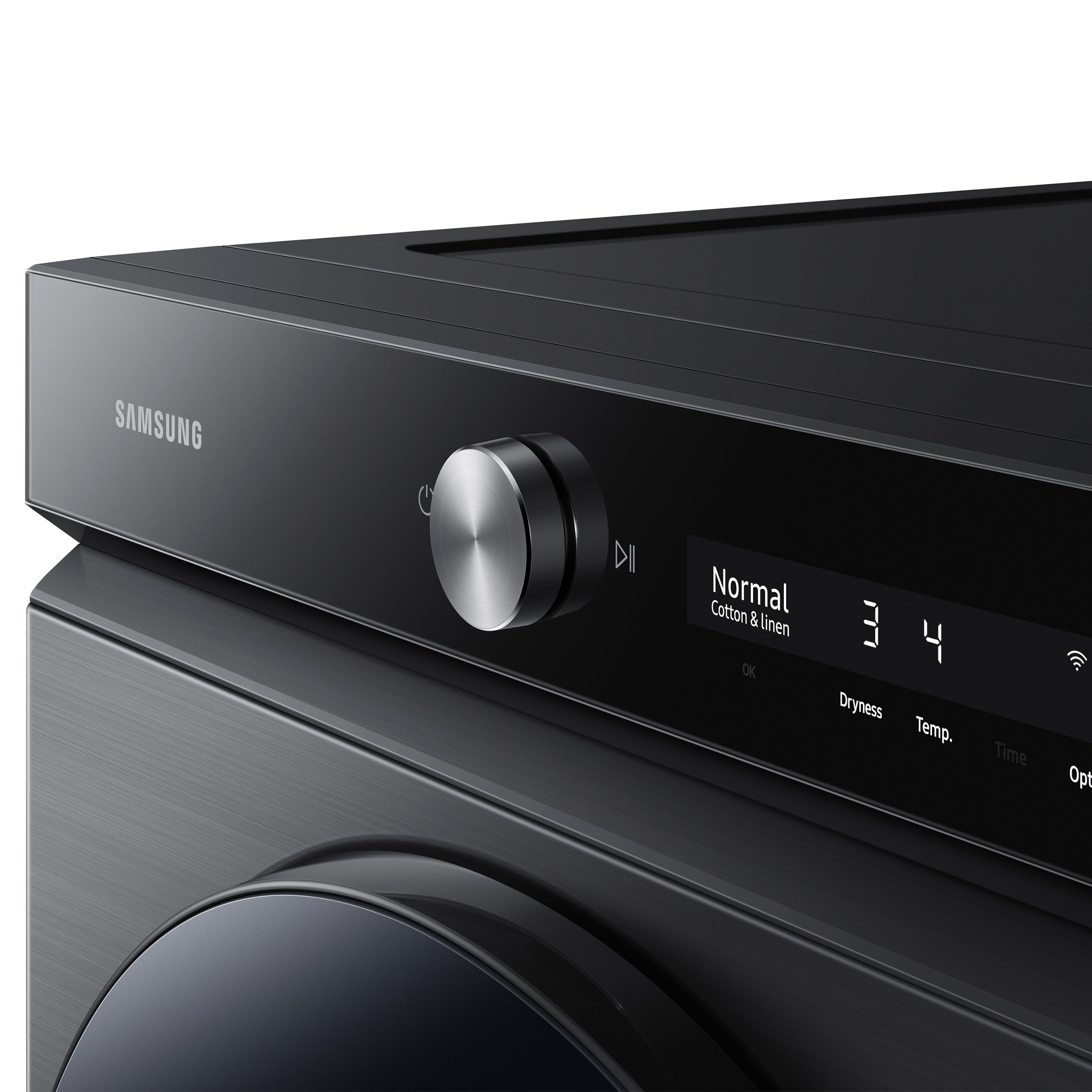 Secadora de gas apilable Samsung Bespoke de 7.6 pies cúbicos con ciclo de vapor y compatible con tecnología inteligente (Negro Cepillado) Certificada por Energy Star DVG53BB8700V