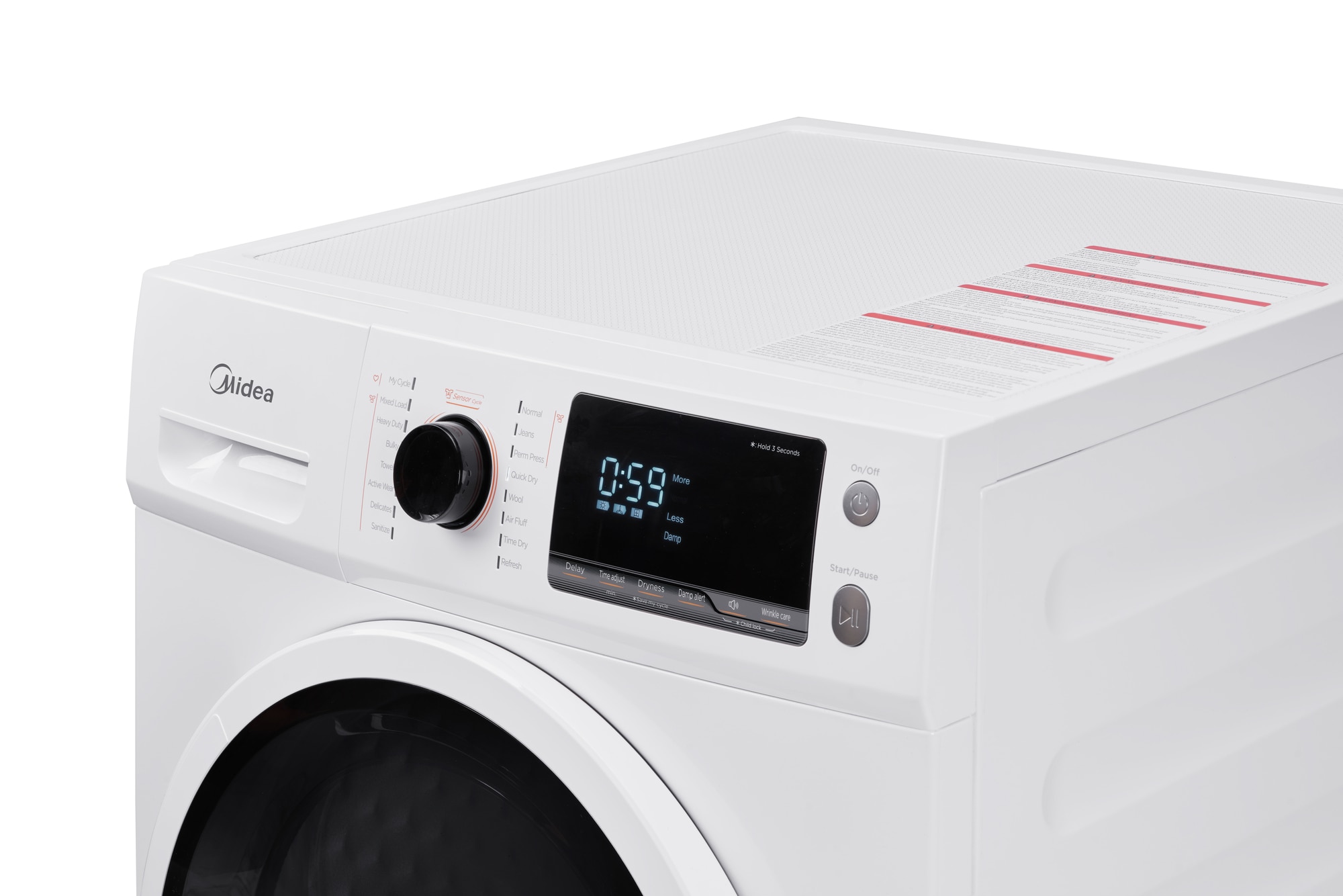 Secadora eléctrica apilable sin ventilación con bomba de calor de 4.4 pies cúbicos (Blanco) Certificada por Energy Star