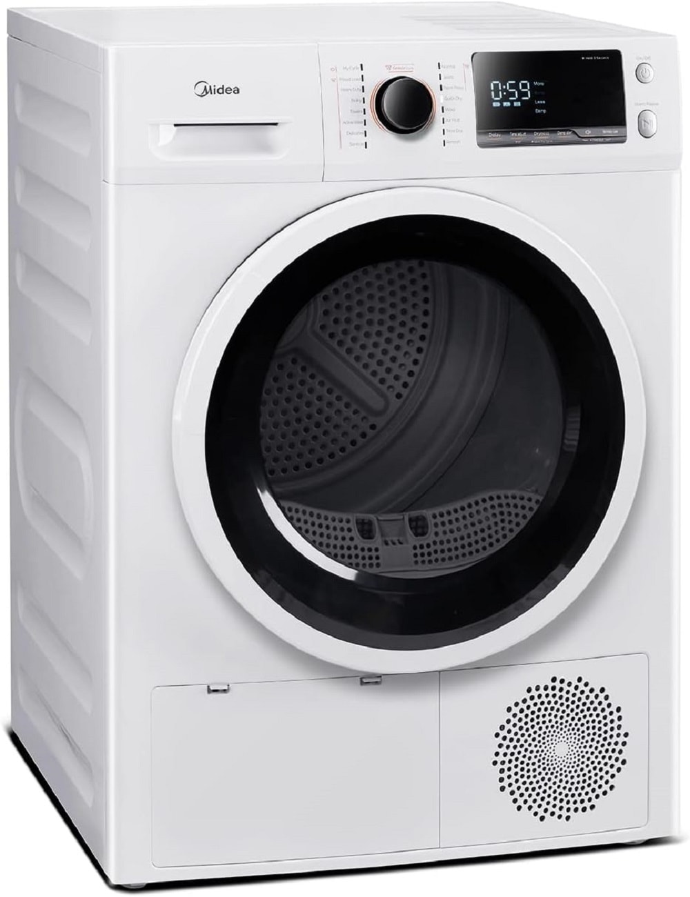 Secadora eléctrica apilable sin ventilación con bomba de calor de 4.4 pies cúbicos (Blanco) Certificada por Energy Star