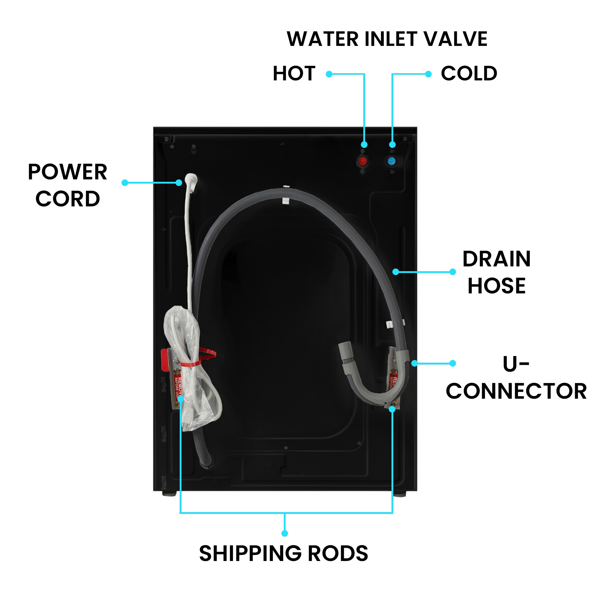 Combo de lavadora y secadora todo en uno, sin ventilación, negro, con capacidad de 1.6 pies cúbicos, para empotrar o de pie. EZ 4700 C NEGRO de Equator Advanced Appliances.
