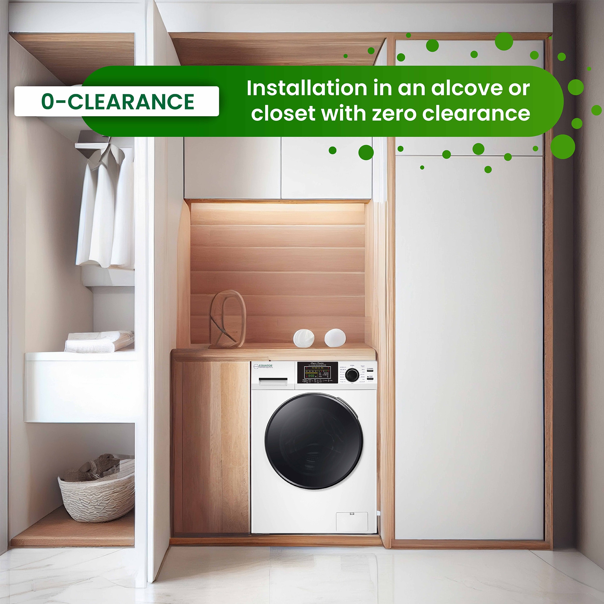 Combo Washer Dryer Todo en Uno Blanco con Capacidad de 1.6 pies cúbicos para Empotrar o Poner de Pie EZ 4700 C BLANCO