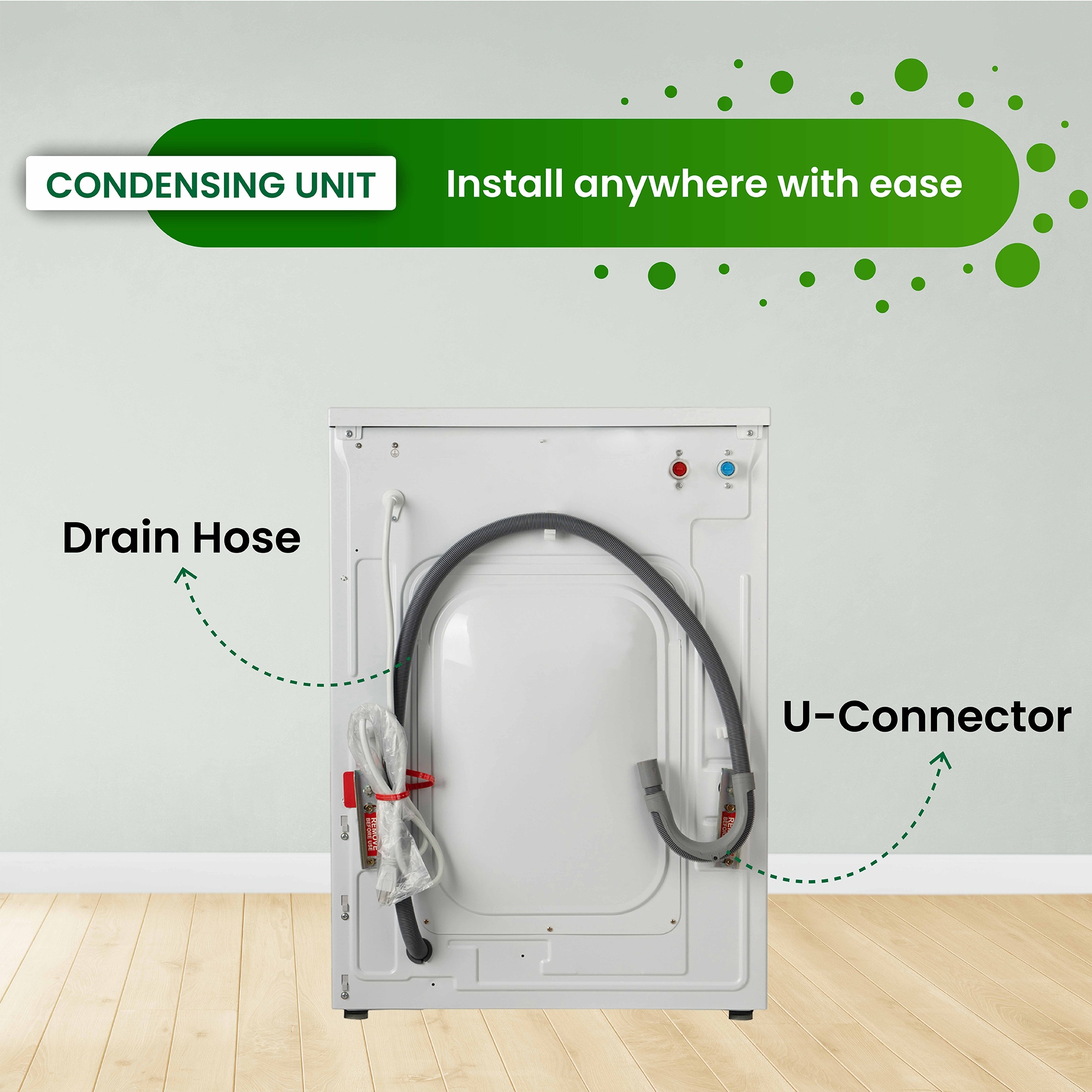 Combo Washer Dryer Todo en Uno Blanco con Capacidad de 1.6 pies cúbicos para Empotrar o Poner de Pie EZ 4700 C BLANCO