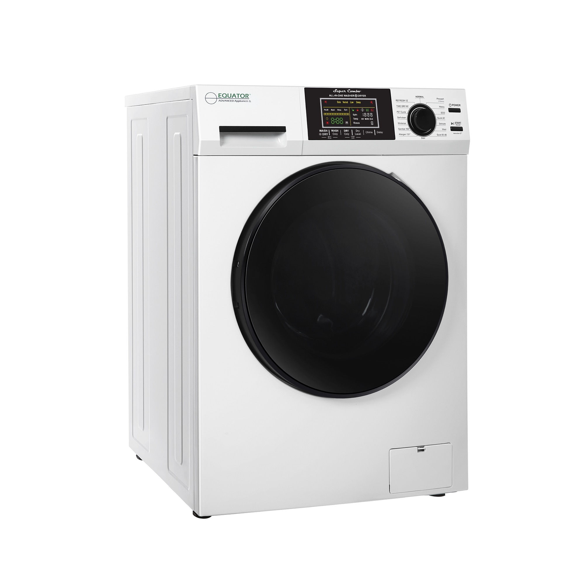 Combo Washer Dryer Todo en Uno Blanco con Capacidad de 1.6 pies cúbicos para Empotrar o Poner de Pie EZ 4700 C BLANCO