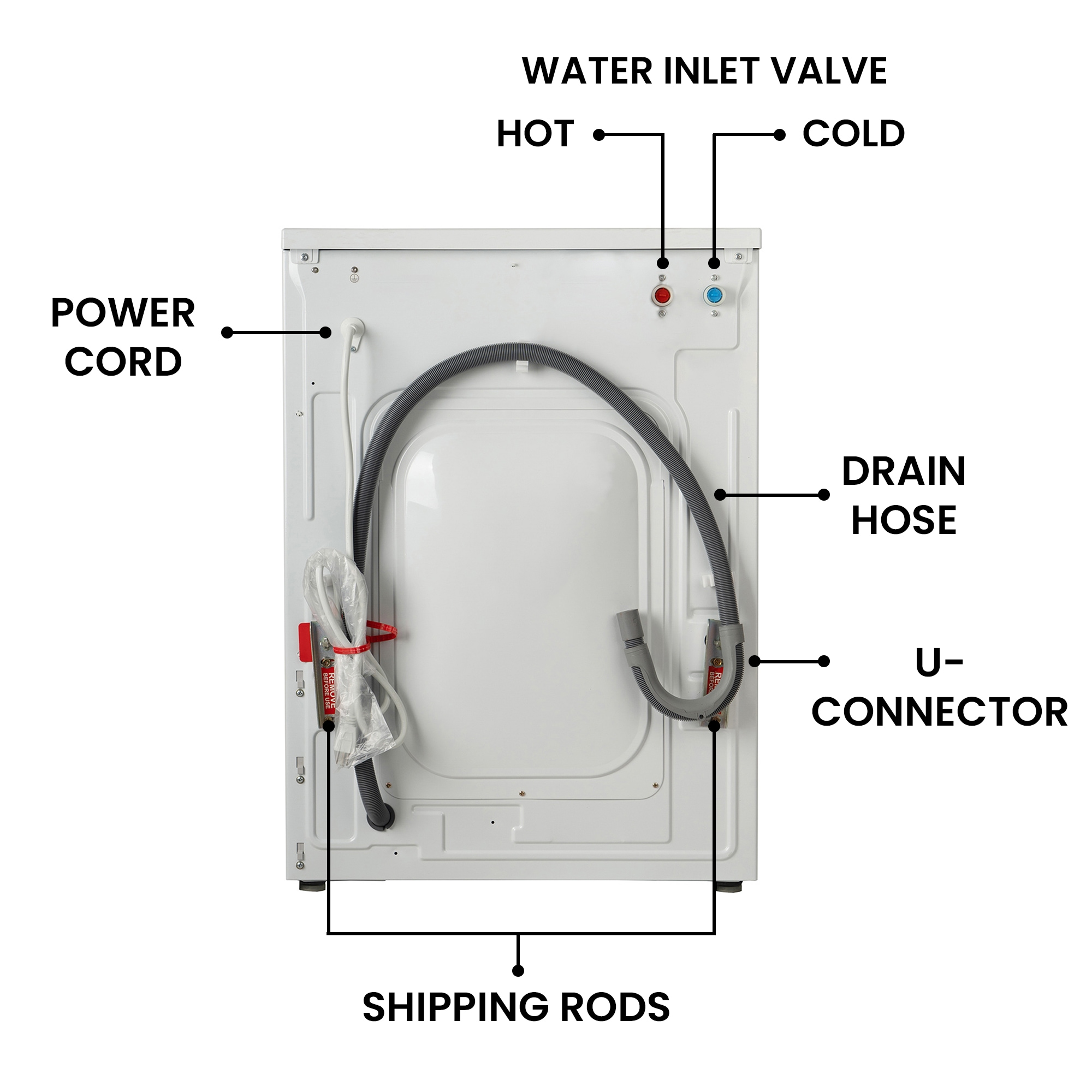 Combo Washer Dryer Todo en Uno Blanco con Capacidad de 1.6 pies cúbicos para Empotrar o Poner de Pie EZ 4700 C BLANCO
