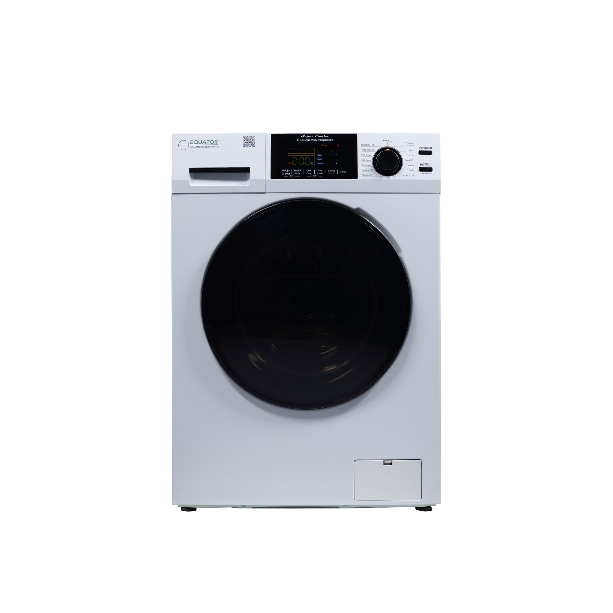 Combo Washer Dryer Todo en Uno Blanco con Capacidad de 1.6 pies cúbicos para Empotrar o Poner de Pie EZ 4700 C BLANCO