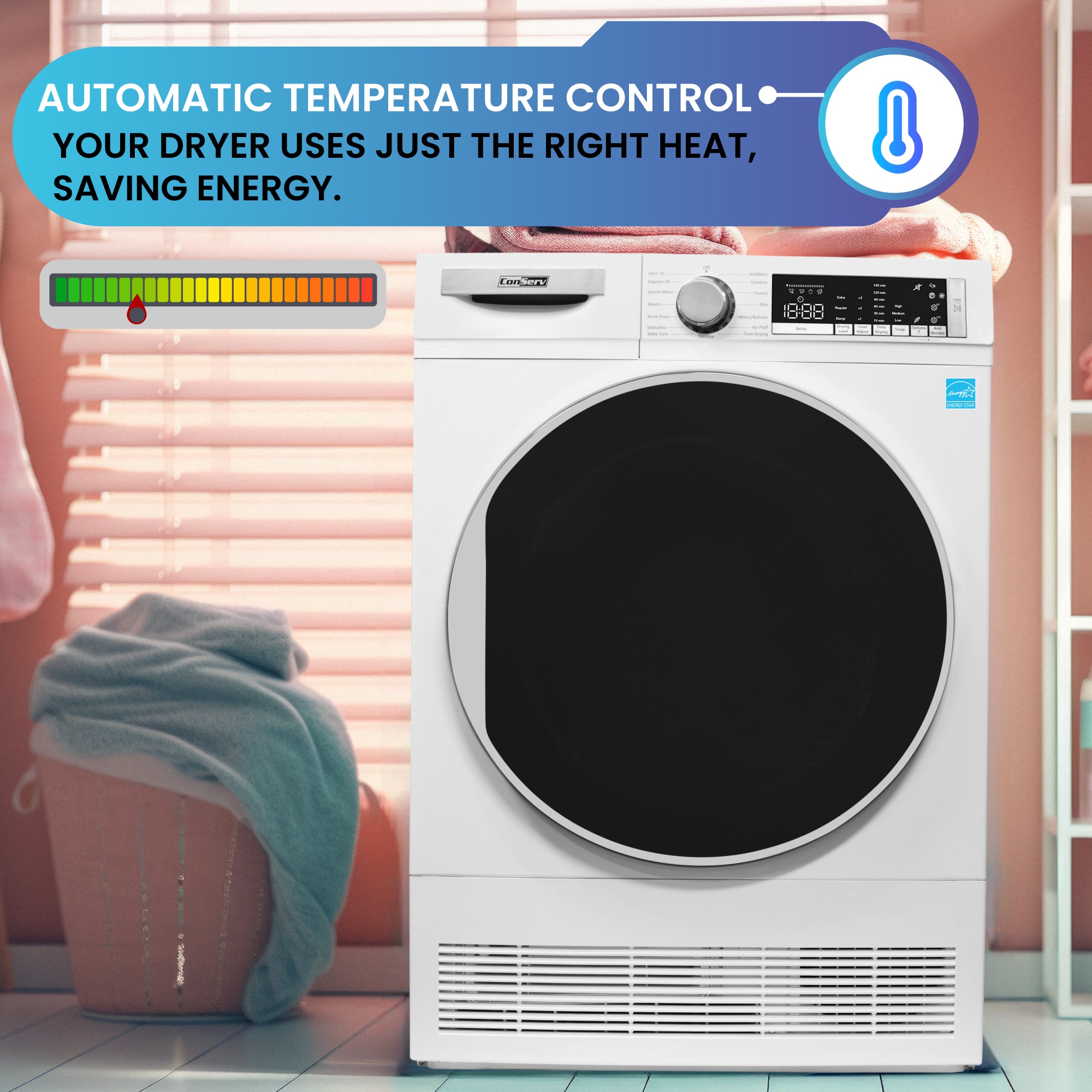 Secadora eléctrica sin ventilación apilable de 4 pies cúbicos (Blanca) Certificada Energy Star CD 4040 BLANCA