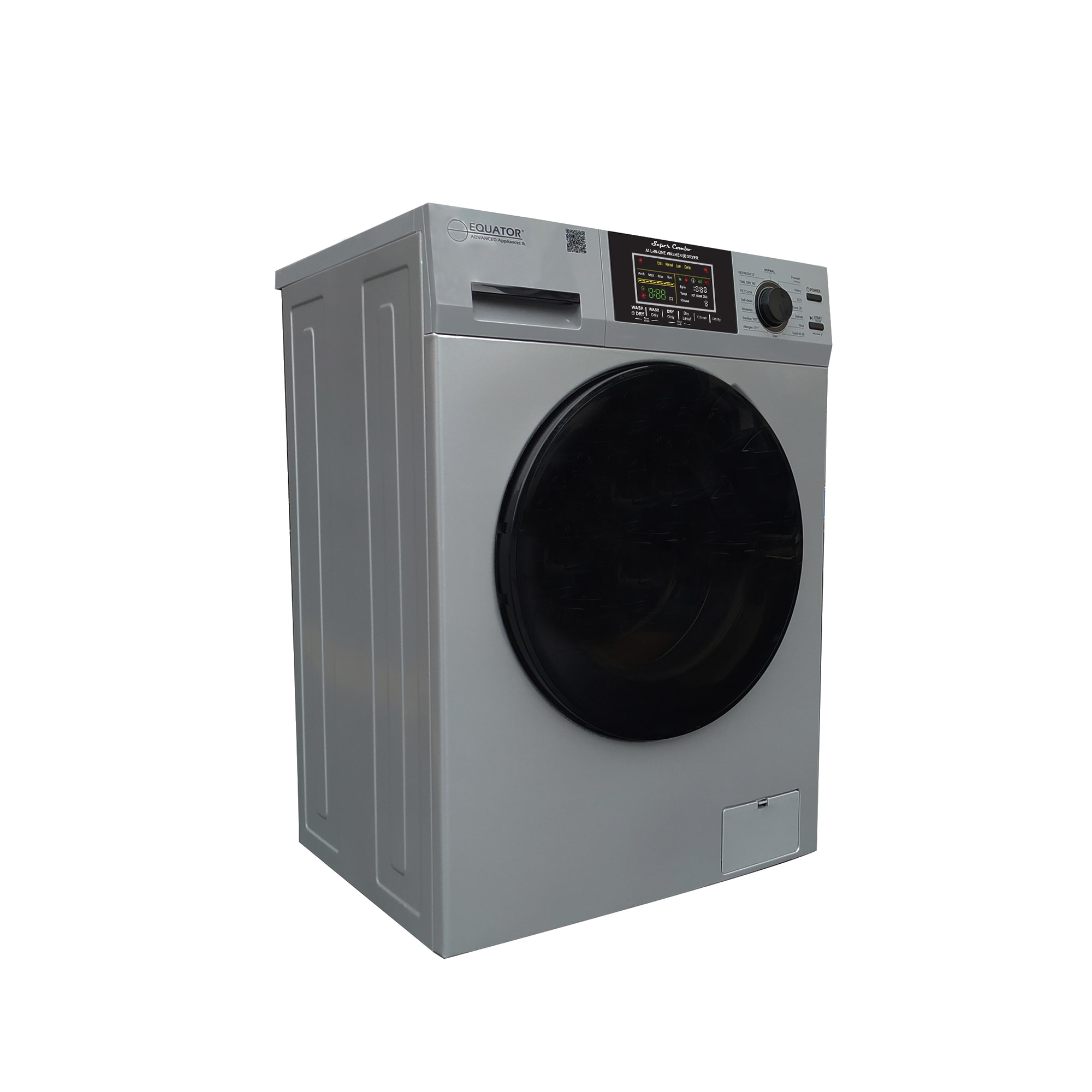 Combo Lavadora Secadora Todo en Uno sin ventilación de Plata de 1.6 pies cúbicos de Capacidad para Empotrar o de Pie EZ 4700 C PLATA