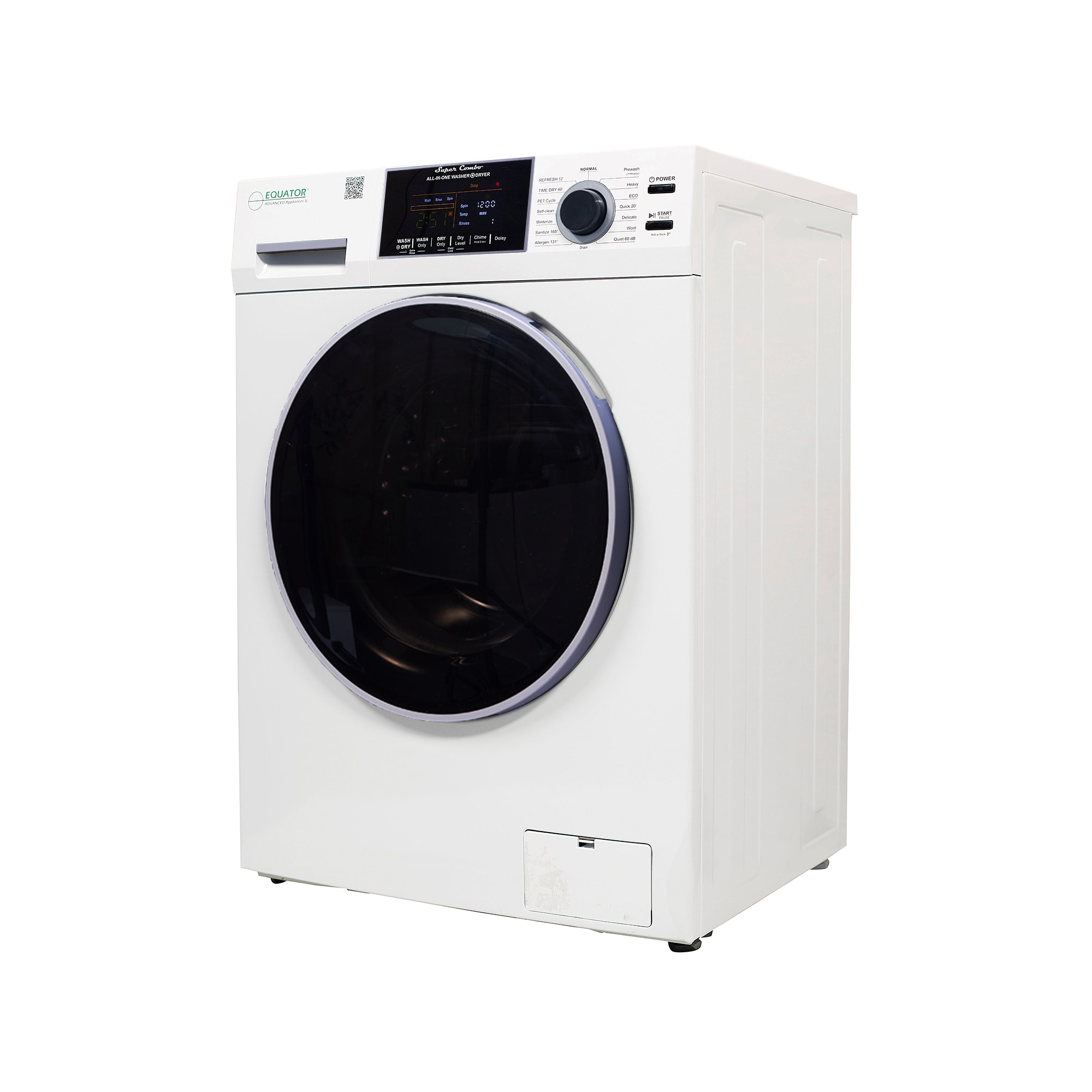 Combo de Lavadora Secadora Todo en Uno con ventilación, color blanco, de Capacidad de 1.62 pies cúbicos Modelo EZ 4800 V BLANCO de Equator Advanced Appliances