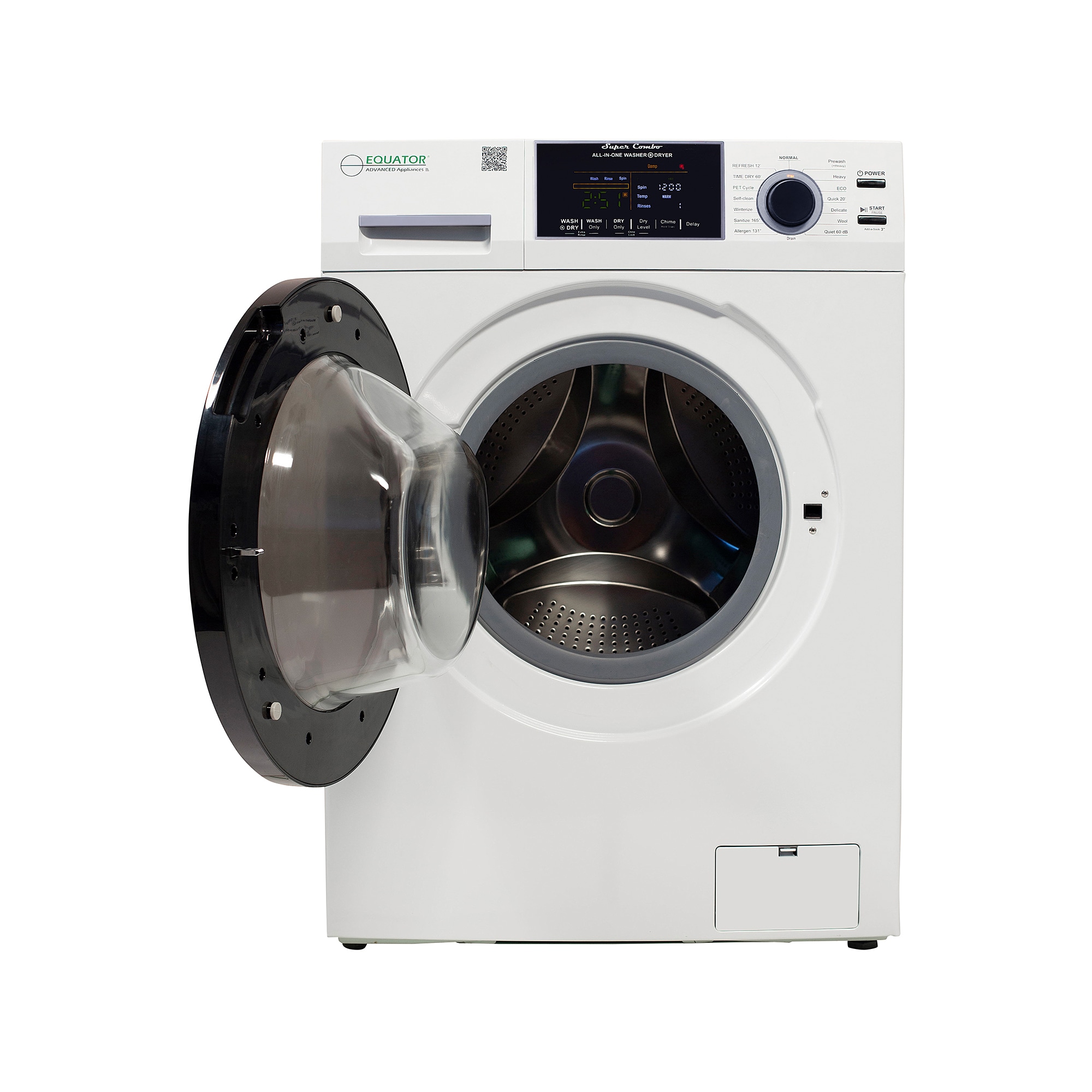 Combo de Lavadora Secadora Todo en Uno con ventilación, color blanco, de Capacidad de 1.62 pies cúbicos Modelo EZ 4800 V BLANCO de Equator Advanced Appliances