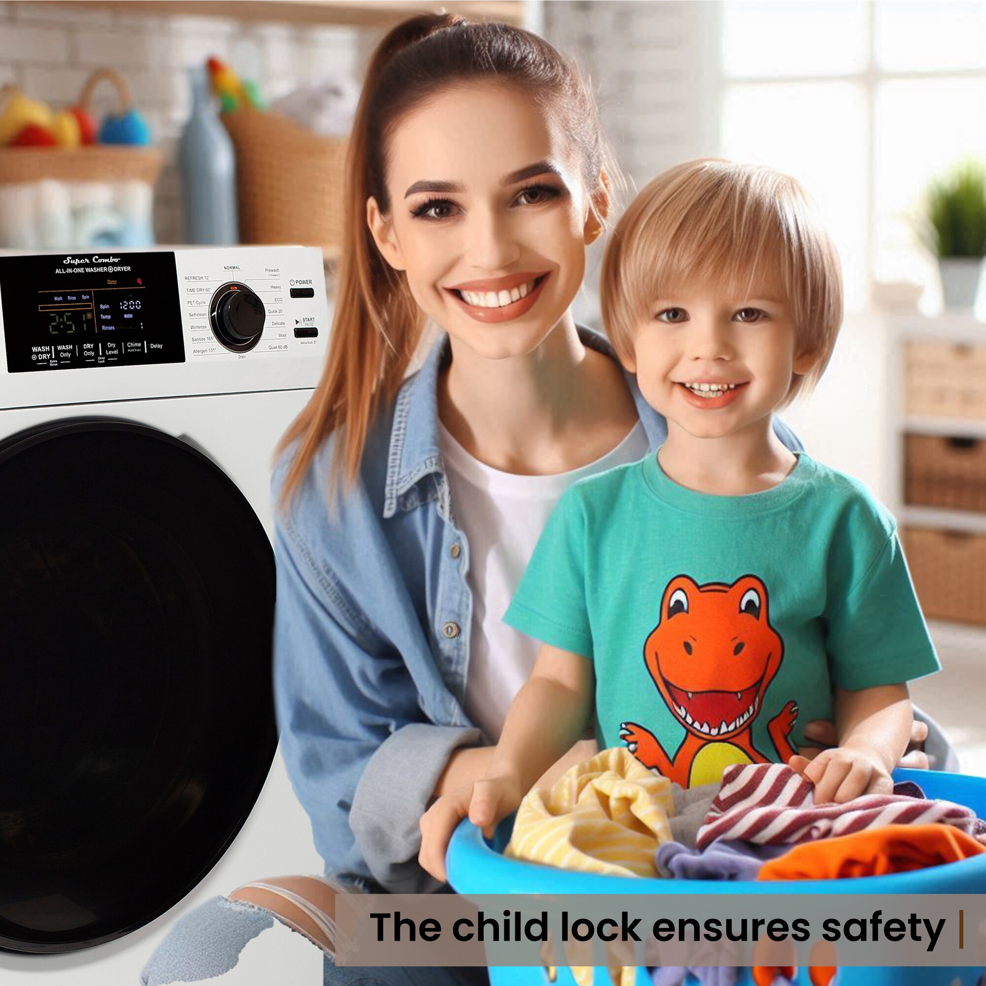 Combo de Lavadora Secadora Todo en Uno con ventilación, color blanco, de Capacidad de 1.62 pies cúbicos Modelo EZ 4800 V BLANCO de Equator Advanced Appliances