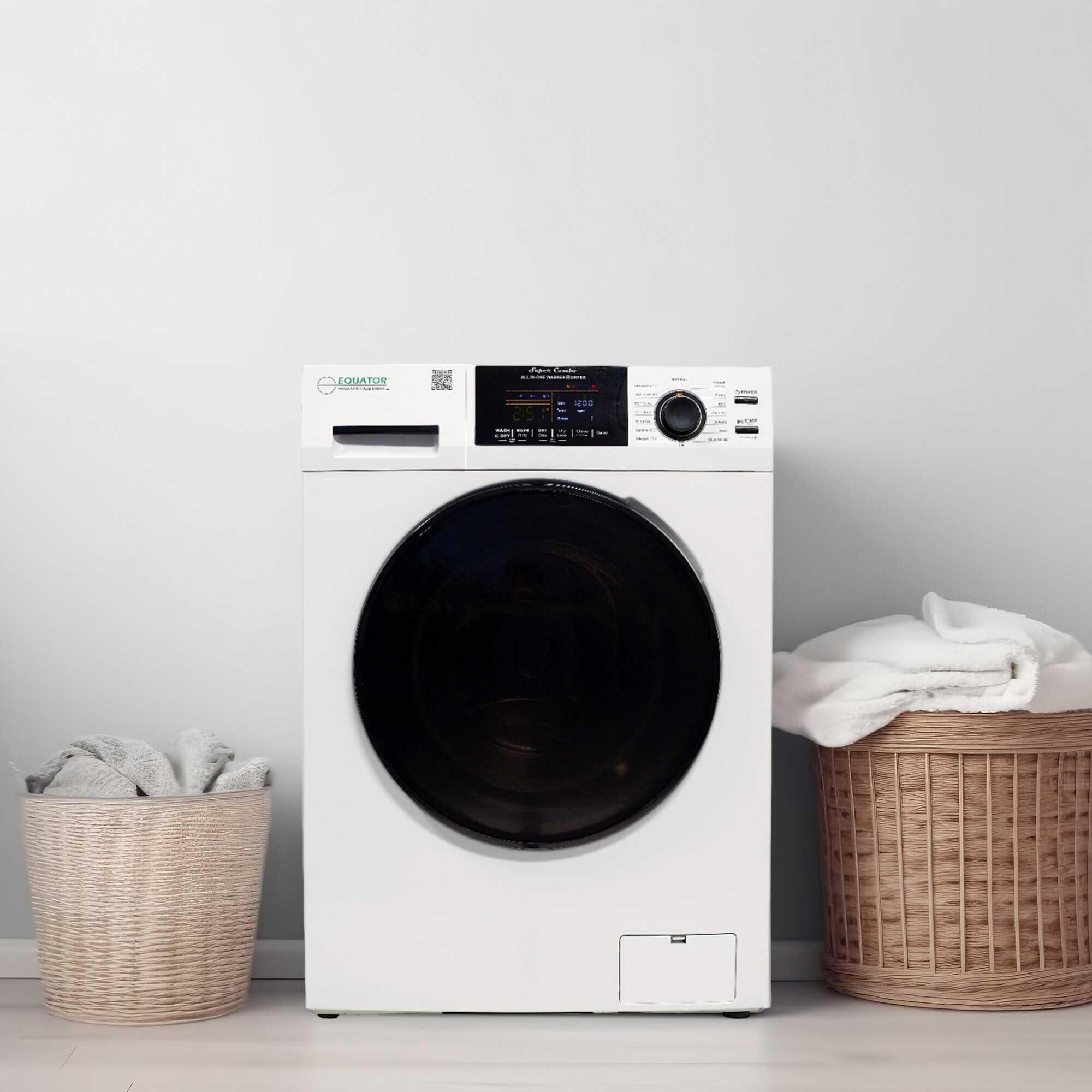 Combo de Lavadora Secadora Todo en Uno con ventilación, color blanco, de Capacidad de 1.62 pies cúbicos Modelo EZ 4800 V BLANCO de Equator Advanced Appliances