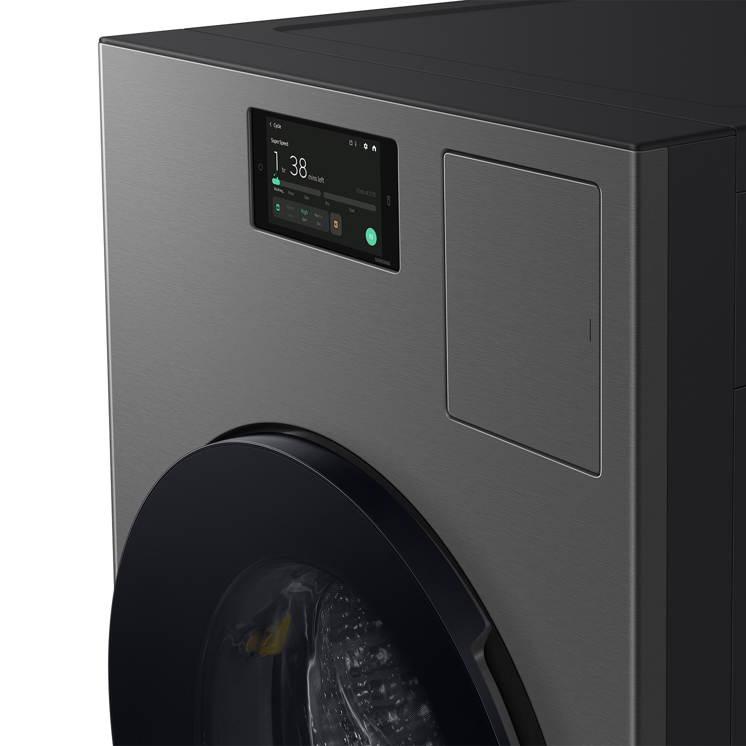 Lavadora secadora todo en uno Samsung Bespoke de 5.3 pies cúbicos de capacidad en acero oscuro sin ventilación (certificada por ENERGY STAR) WD53DBA900HZ
