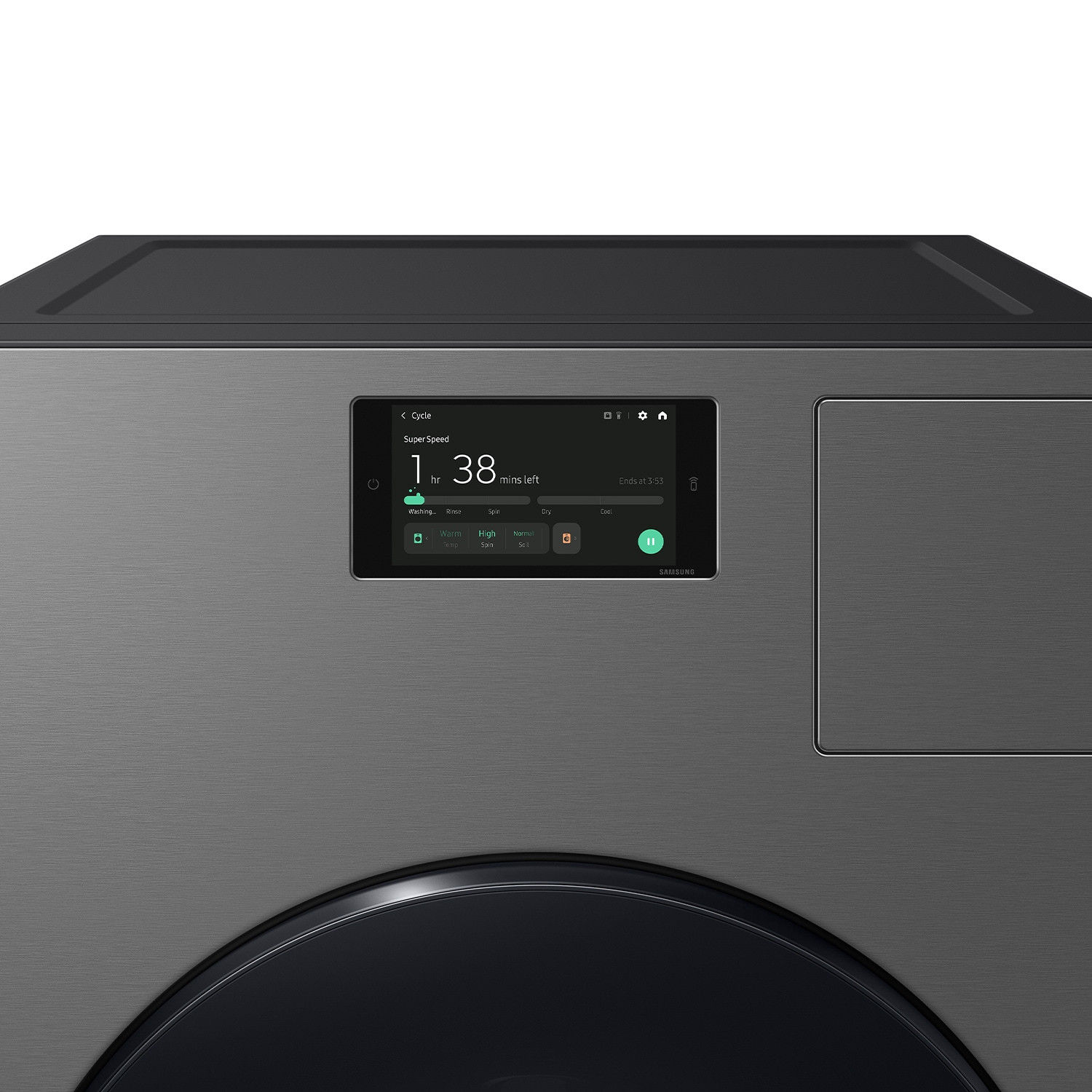 Lavadora secadora todo en uno Samsung Bespoke de 5.3 pies cúbicos de capacidad en acero oscuro sin ventilación (certificada por ENERGY STAR) WD53DBA900HZ