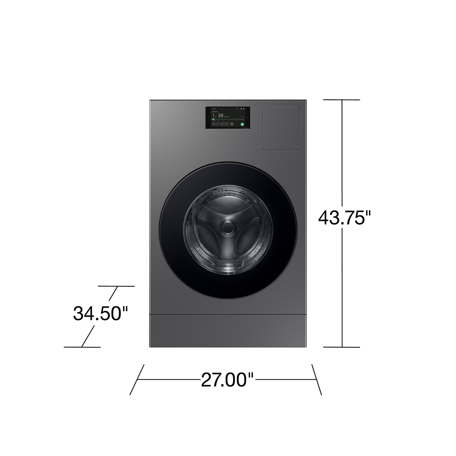 Lavadora secadora todo en uno Samsung Bespoke de 5.3 pies cúbicos de capacidad en acero oscuro sin ventilación (certificada por ENERGY STAR) WD53DBA900HZ