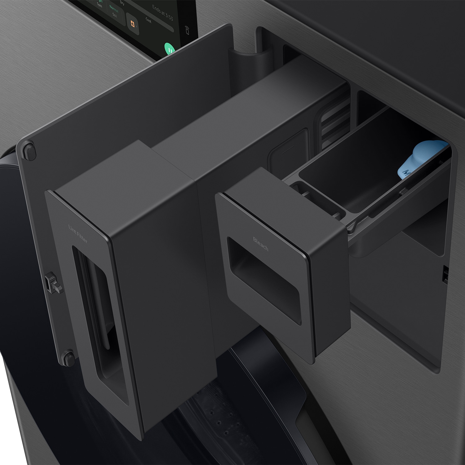 Lavadora secadora todo en uno Samsung Bespoke de 5.3 pies cúbicos de capacidad en acero oscuro sin ventilación (certificada por ENERGY STAR) WD53DBA900HZ