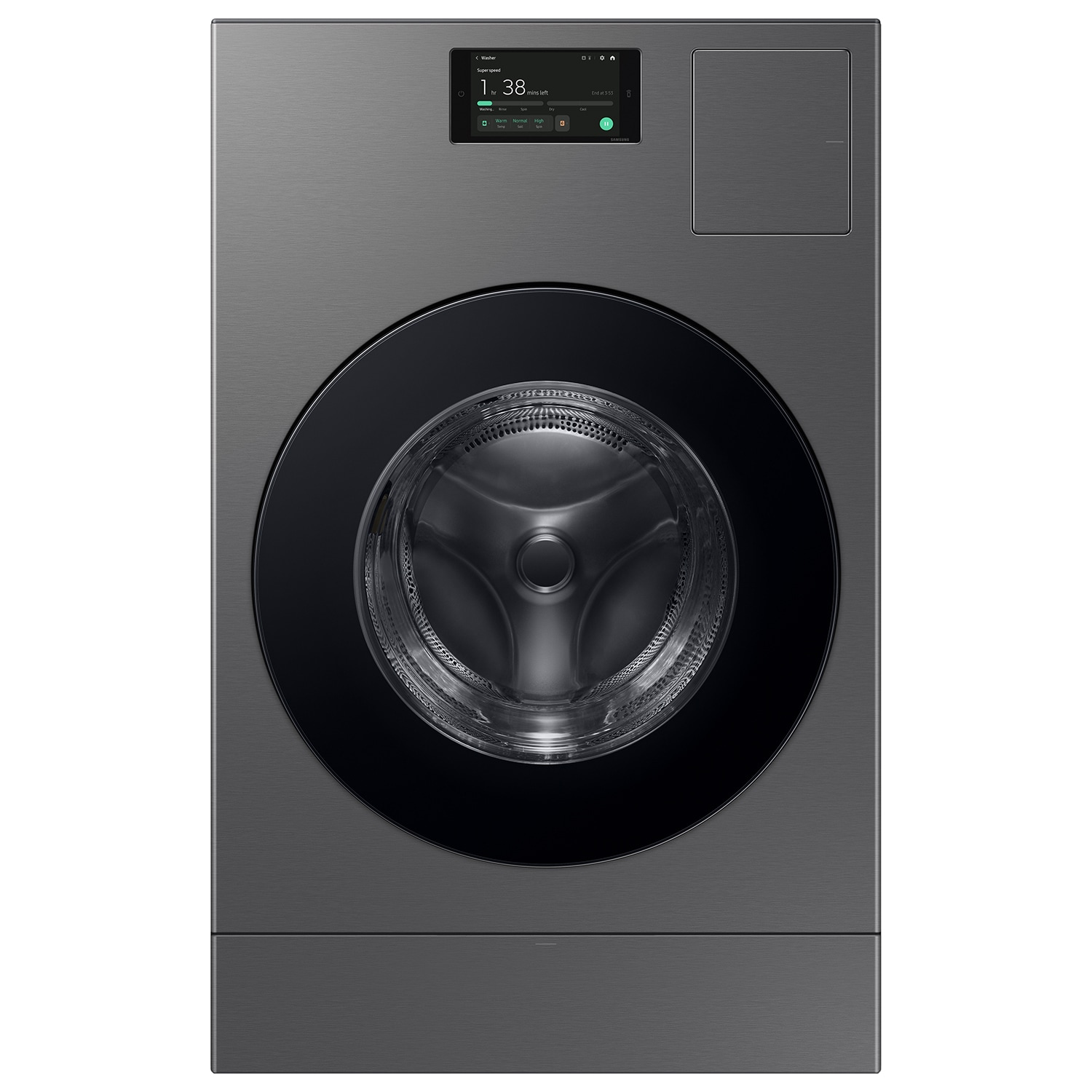 Lavadora secadora todo en uno Samsung Bespoke de 5.3 pies cúbicos de capacidad en acero oscuro sin ventilación (certificada por ENERGY STAR) WD53DBA900HZ