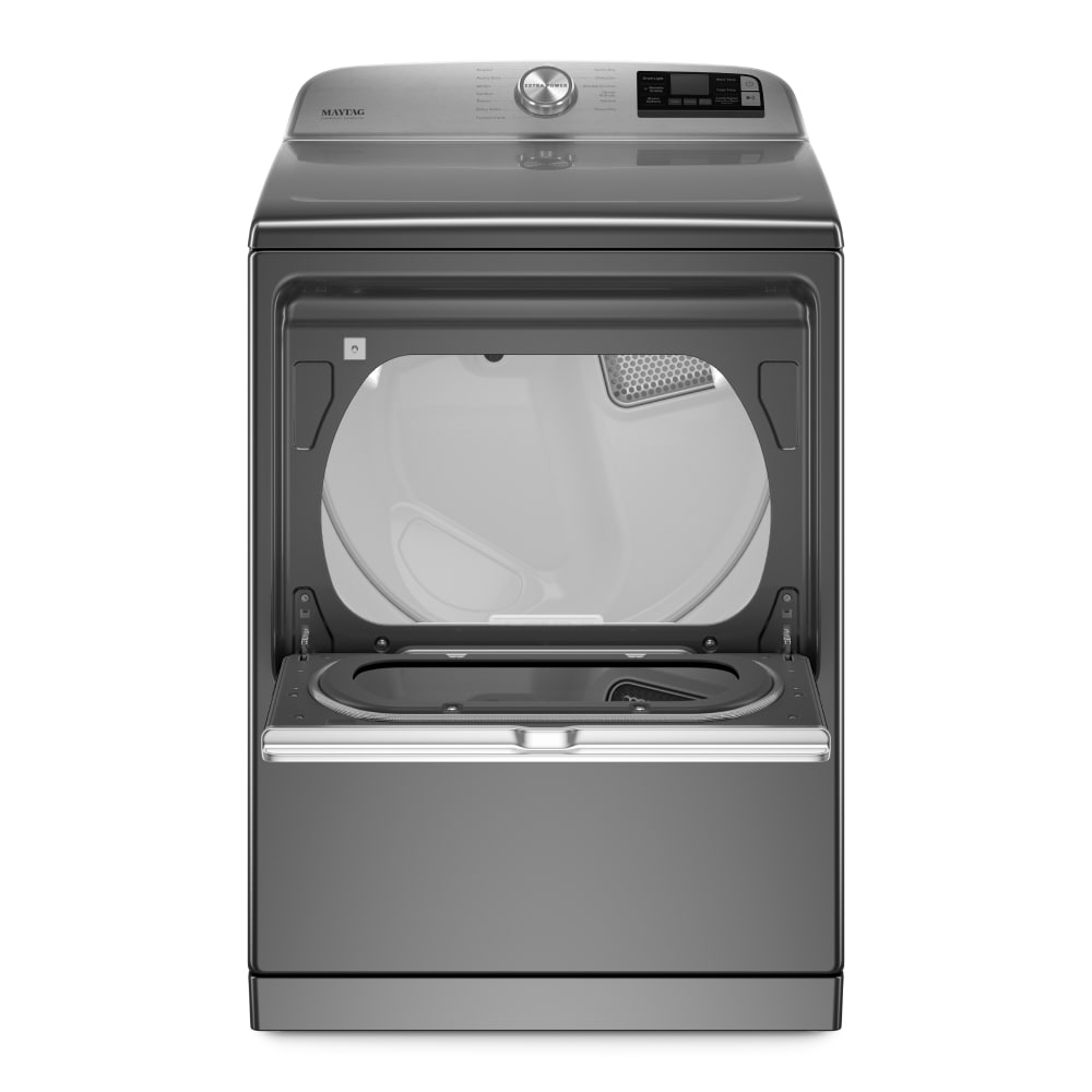 Secadora eléctrica con ciclo de vapor de 7.4 pies cúbicos capaz de conectarse a la tecnología inteligente (metálico pizarra) con certificación Energy Star MED7230HC de Maytag.