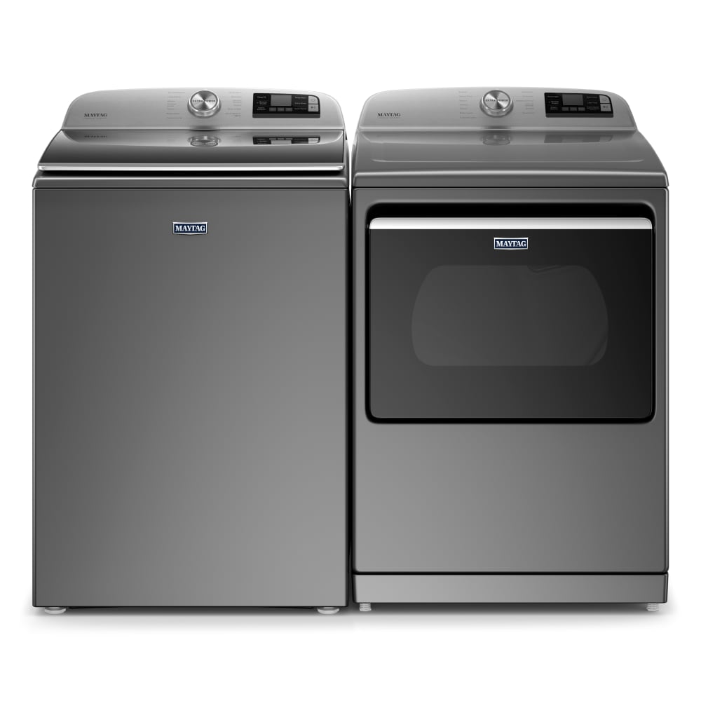 Secadora eléctrica con ciclo de vapor de 7.4 pies cúbicos capaz de conectarse a la tecnología inteligente (metálico pizarra) con certificación Energy Star MED7230HC de Maytag.