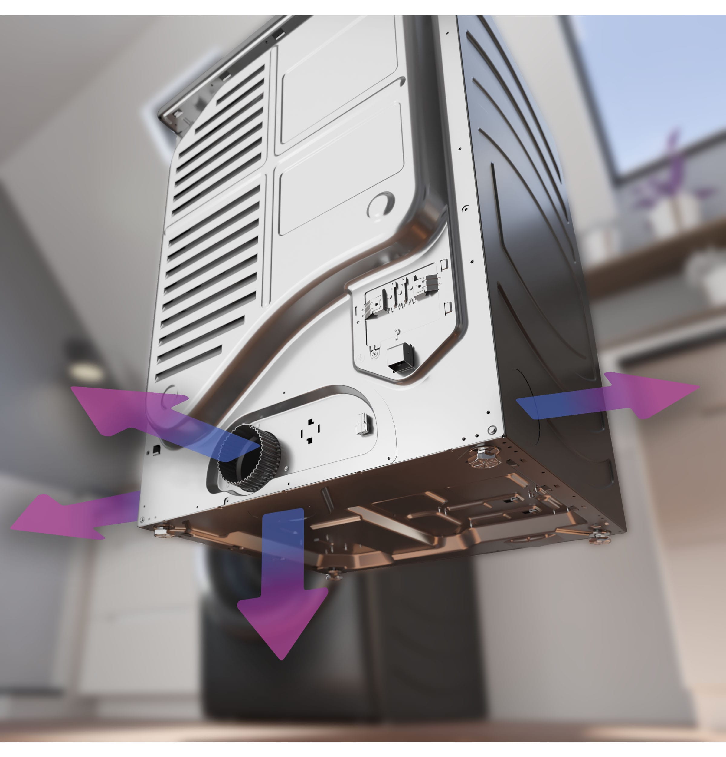 Secadora de Gas Inteligente y Apilable con Ciclo de Vapor, Capacidad de 7.8 pies cúbicos (Azul Zafiro) con Certificado Energy Star