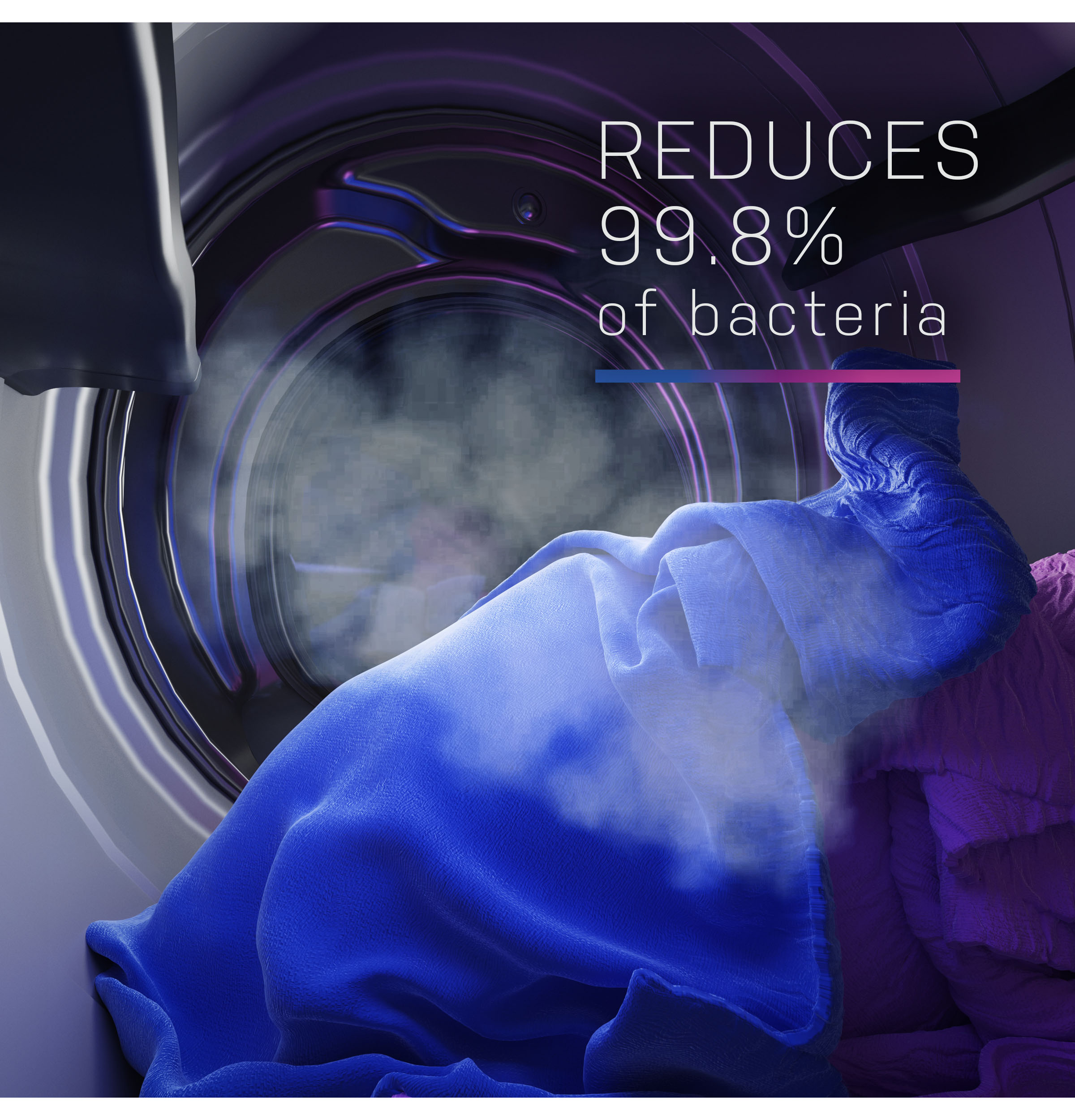 Secadora de Gas Inteligente y Apilable con Ciclo de Vapor, Capacidad de 7.8 pies cúbicos (Azul Zafiro) con Certificado Energy Star