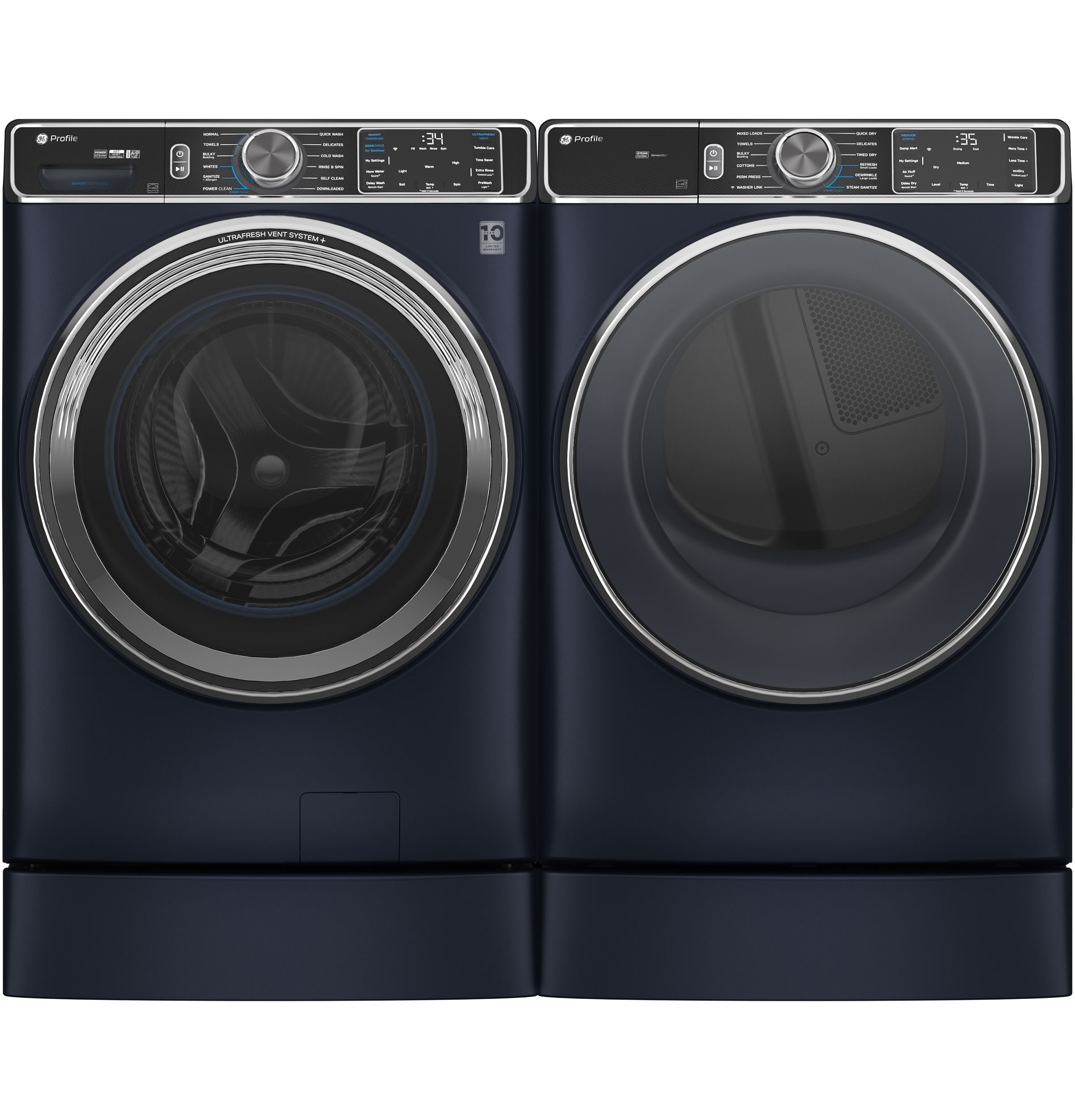 Secadora de Gas Inteligente y Apilable con Ciclo de Vapor, Capacidad de 7.8 pies cúbicos (Azul Zafiro) con Certificado Energy Star