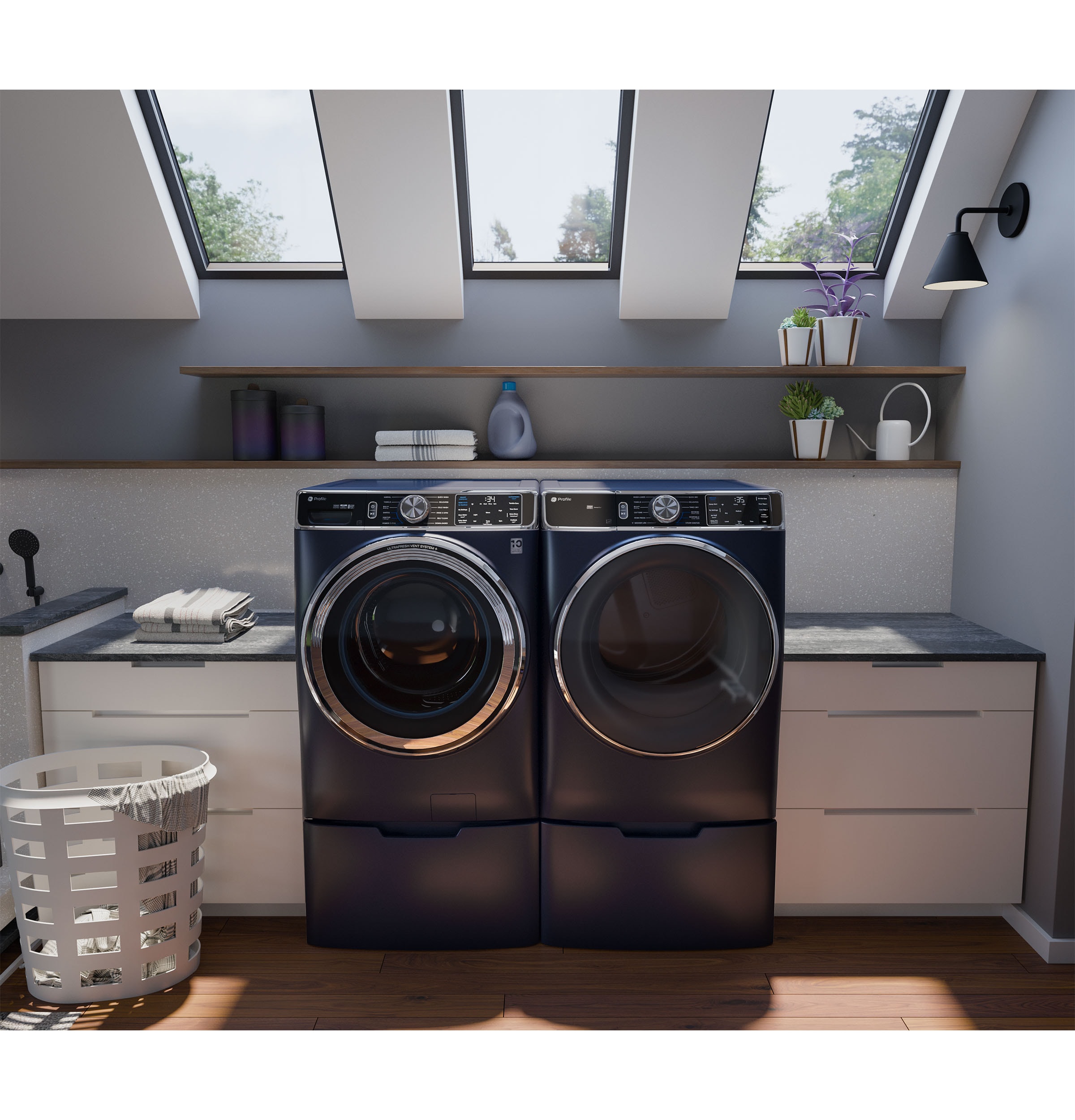 Secadora de Gas Inteligente y Apilable con Ciclo de Vapor, Capacidad de 7.8 pies cúbicos (Azul Zafiro) con Certificado Energy Star