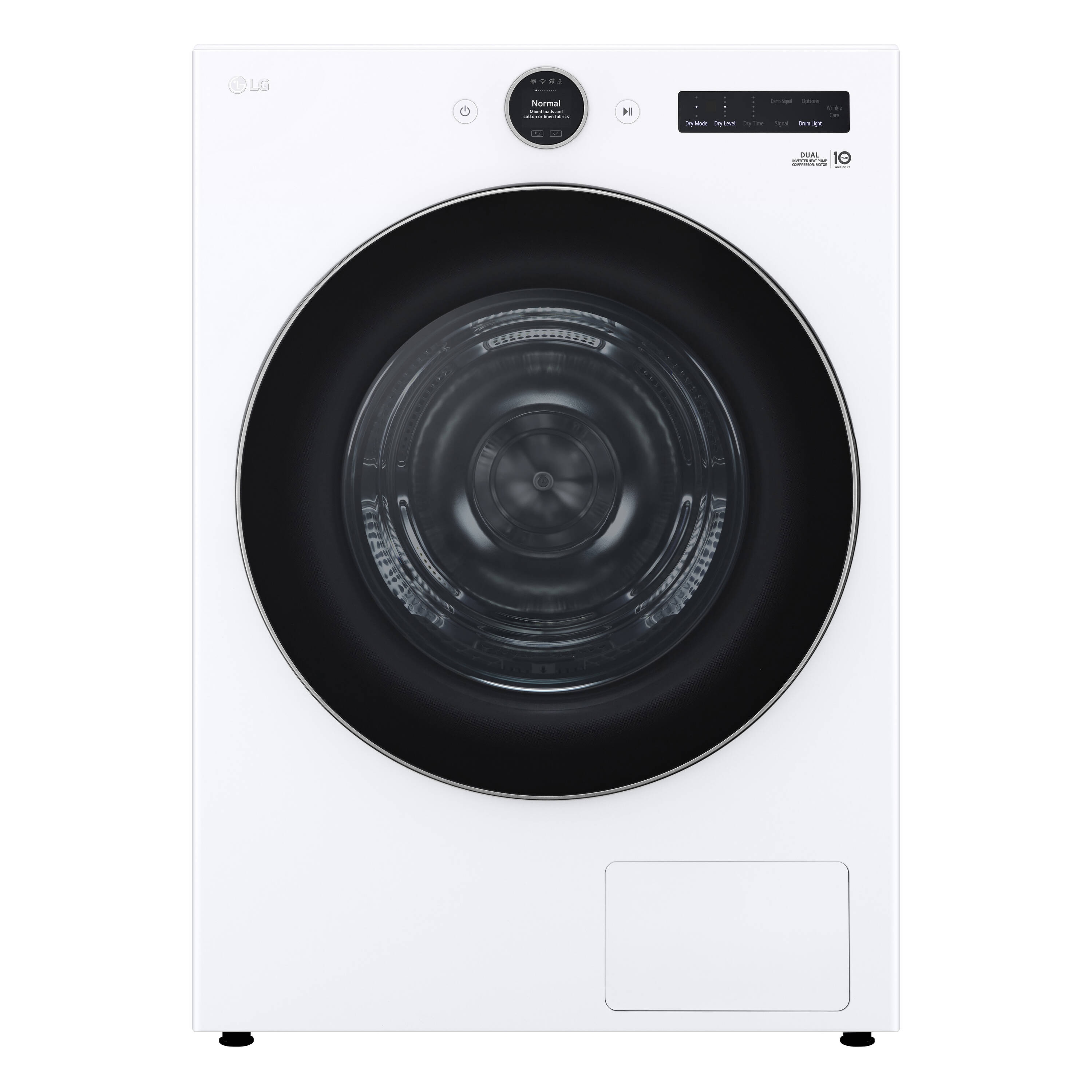 Secadora eléctrica apilable sin ventilación con bomba de calor de 7.8 pies cúbicos (Blanca) Certificada por Energy Star DLHC5502W de LG