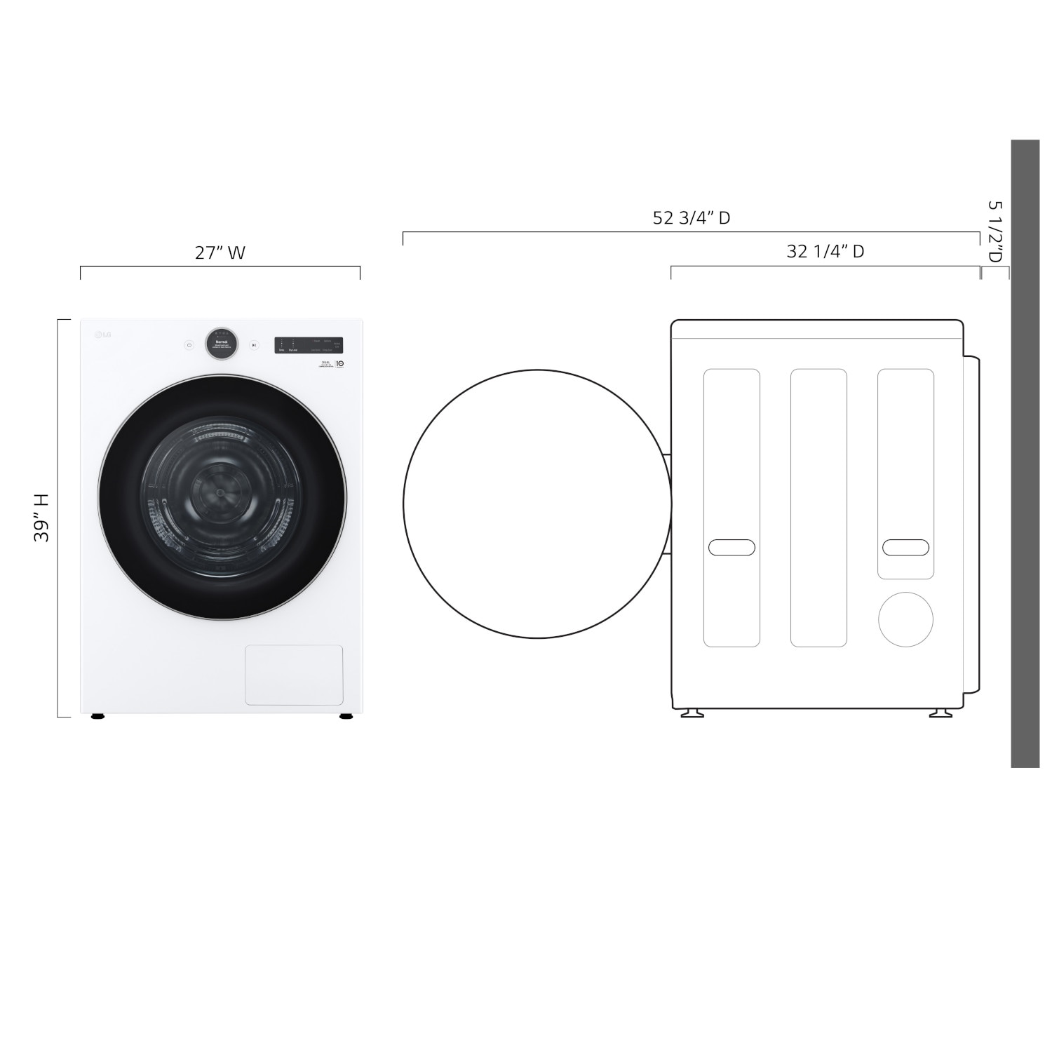 Secadora eléctrica apilable sin ventilación con bomba de calor de 7.8 pies cúbicos (Blanca) Certificada por Energy Star DLHC5502W de LG