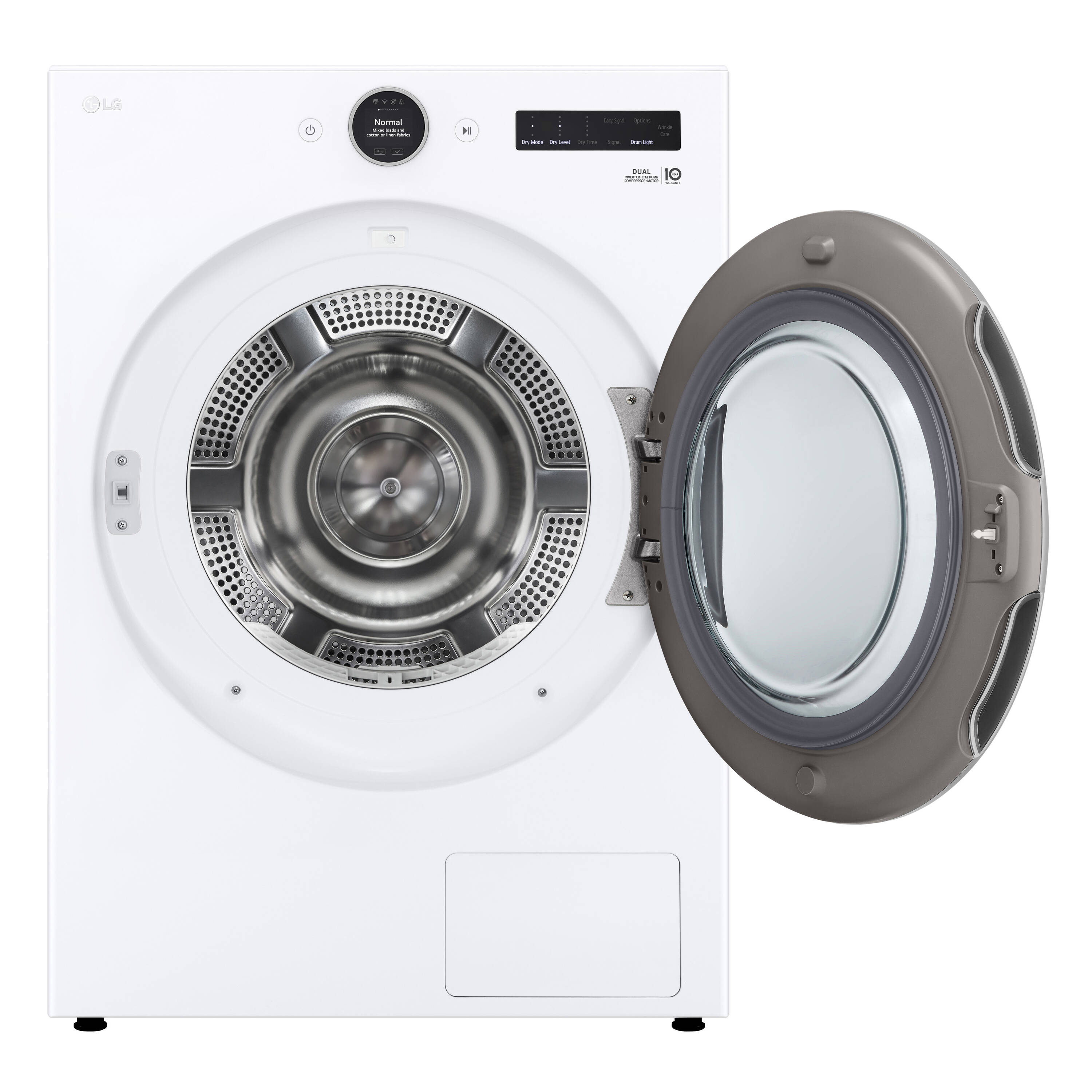 Secadora eléctrica apilable sin ventilación con bomba de calor de 7.8 pies cúbicos (Blanca) Certificada por Energy Star DLHC5502W de LG
