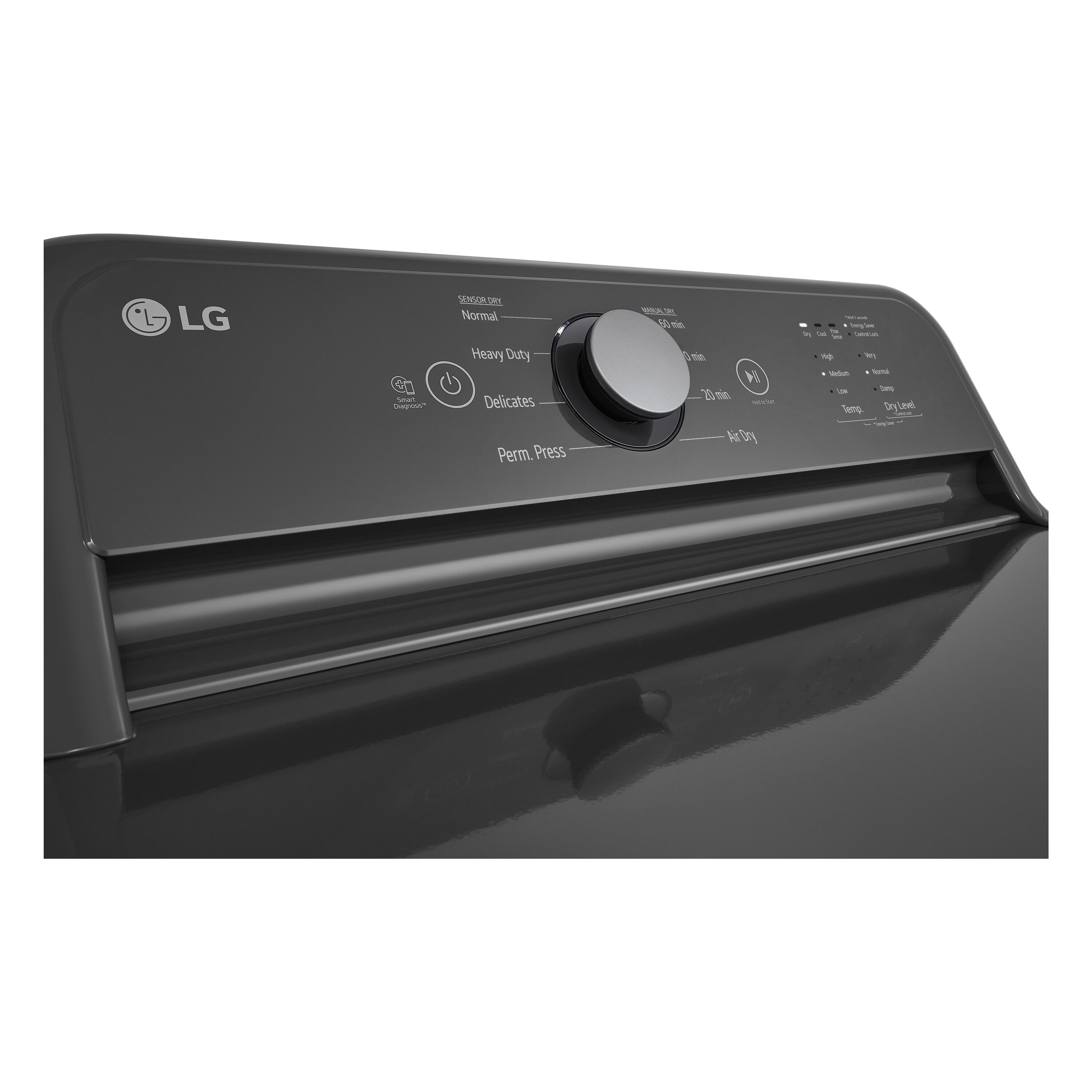 Secadora de gas con ventilación de 7.3 pies cúbicos (Gris monocromático) Certificada Energy Star DLG6101M de LG