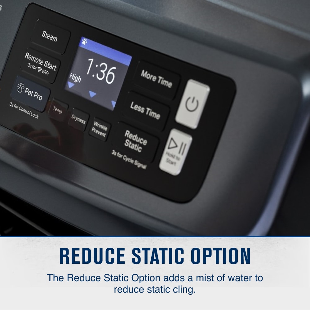 Secadora de ropa eléctrica apilable con ciclo de vapor de Maytag Pet Pro de 7.4 pies cúbicos (acero mediano) certificada Energy Star MED7020RF