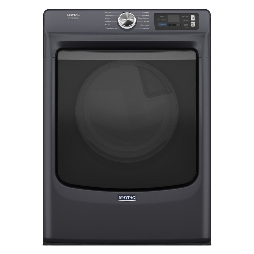 Secadora de ropa eléctrica apilable con ciclo de vapor de Maytag Pet Pro de 7.4 pies cúbicos (acero mediano) certificada Energy Star MED7020RF