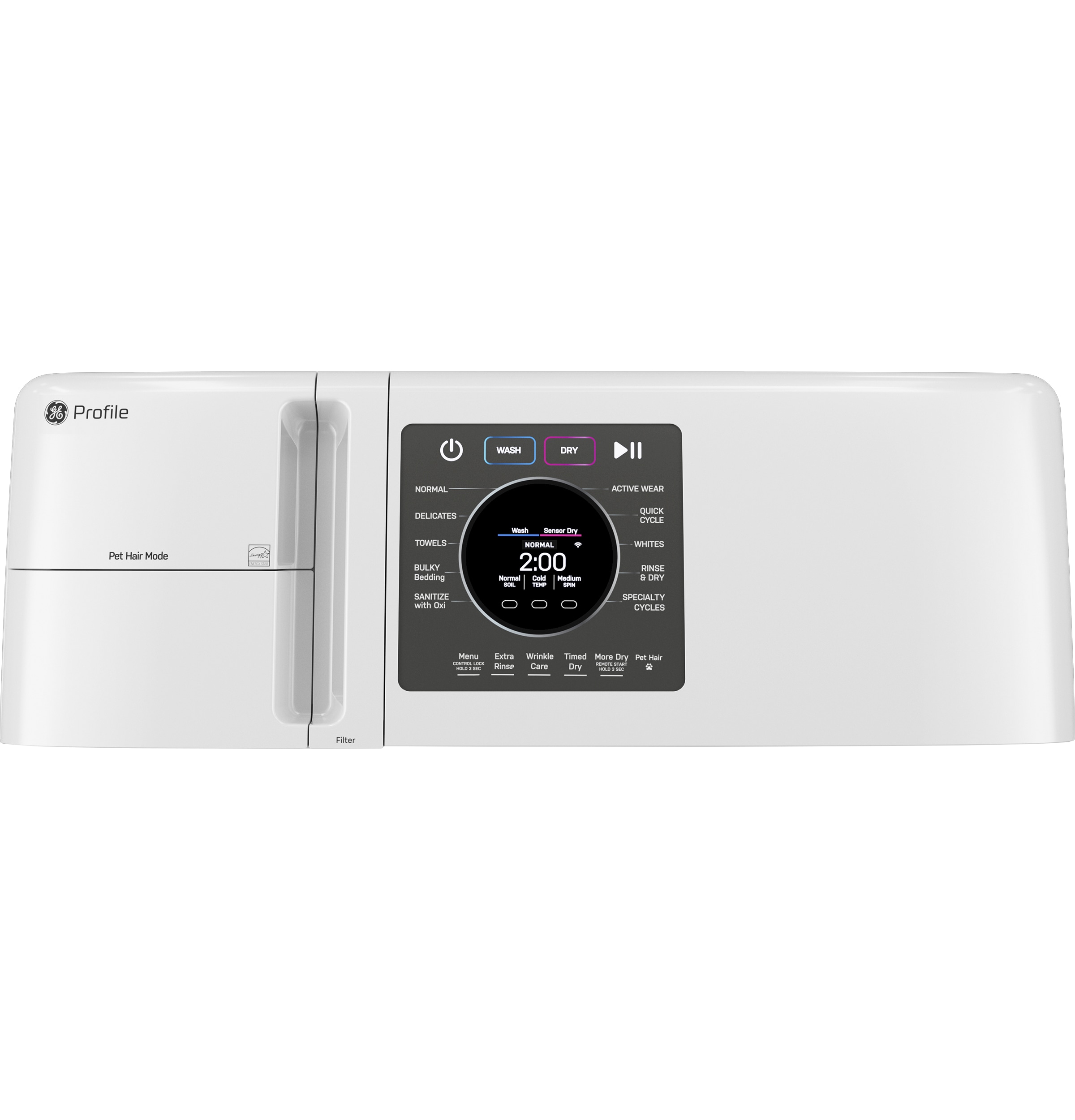 GE Profile con remoción de pelo de mascotas 4.6 pies cúbicos de capacidad Combo lavadora-secadora todo en uno sin ventilación blanco (Certificado ENERGY STAR) PFQ83HSLWWW